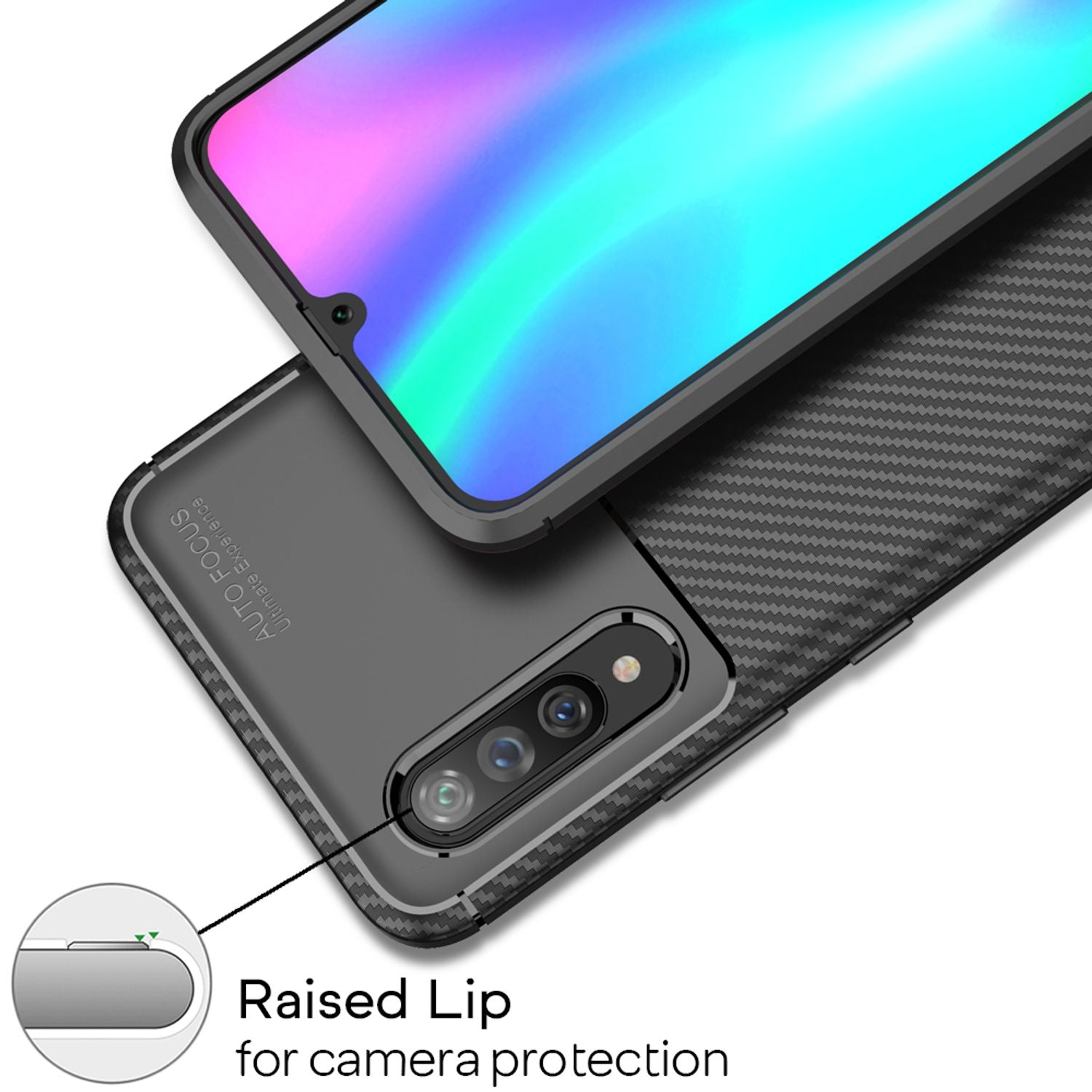 NALIA Carbon Look Handyhülle für Samung Galaxy A90 5G Hülle, Silikon Backcover Default Title NALIA Protective Hülle