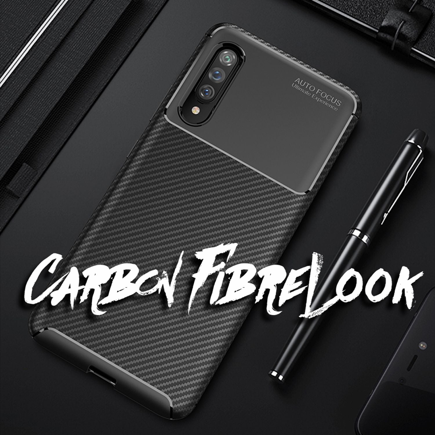 NALIA Carbon Look Handyhülle für Samung Galaxy A90 5G Hülle, Silikon Backcover Default Title NALIA Protective Hülle