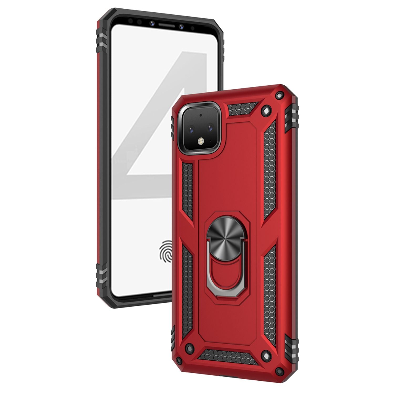 NALIA Ring Handy Hülle für Google Pixel 4, Case Cover für magnetische Halterung Schwarz NALIA Protective Hülle