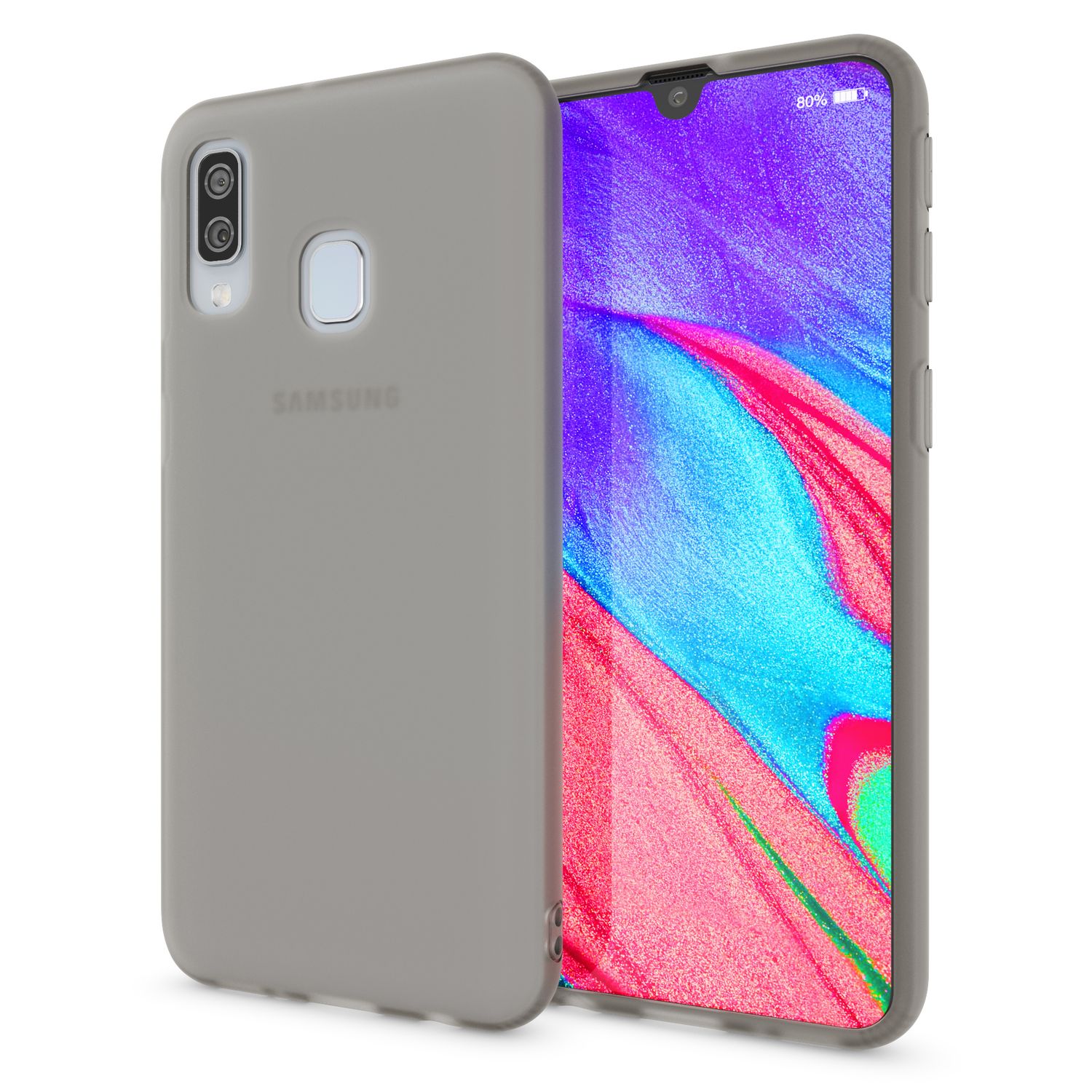 NALIA Handy Handyhülle für Samsung Galaxy A40, Slim Schutz Tasche Case Bumper Etui Schwarz NALIA