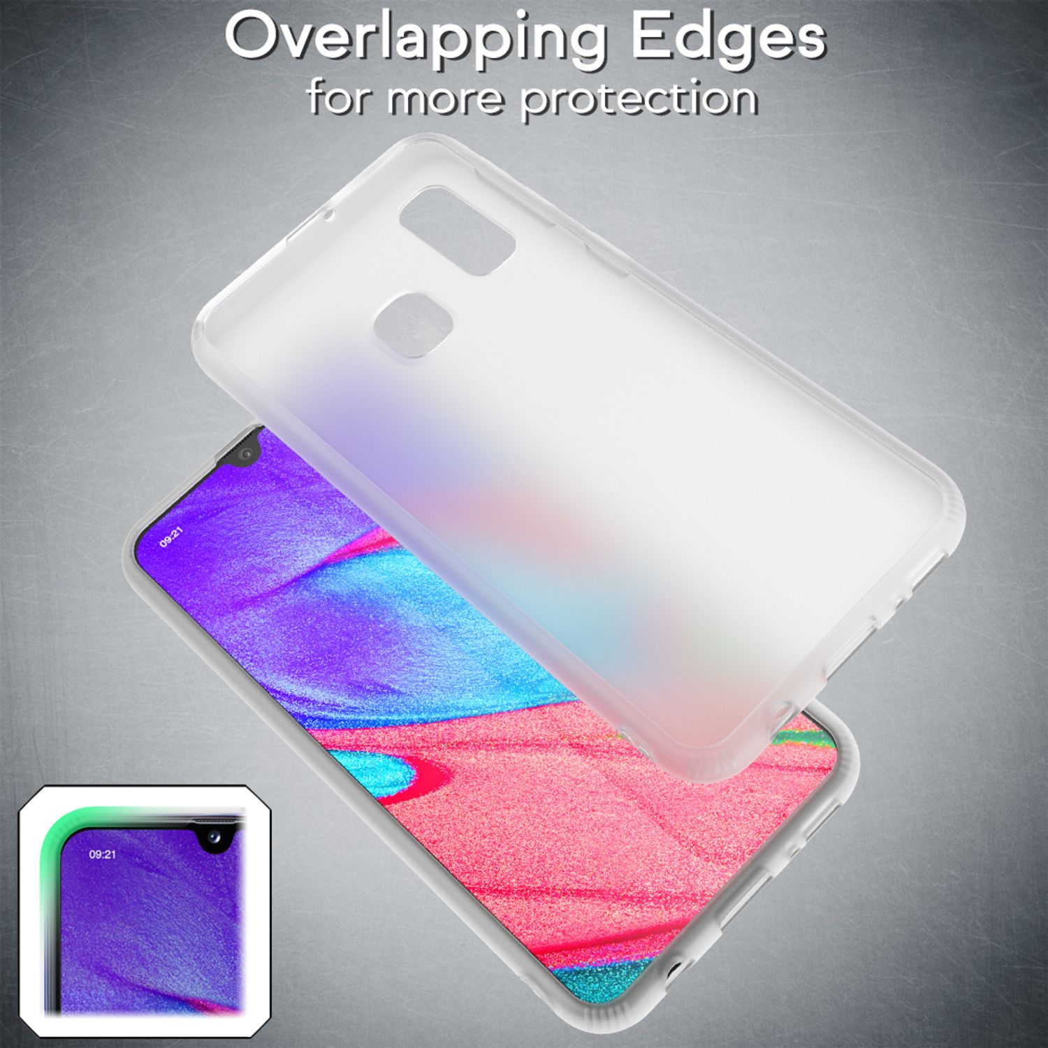 NALIA Handy Handyhülle für Samsung Galaxy A40, Slim Schutz Tasche Case Bumper Etui Weiß NALIA