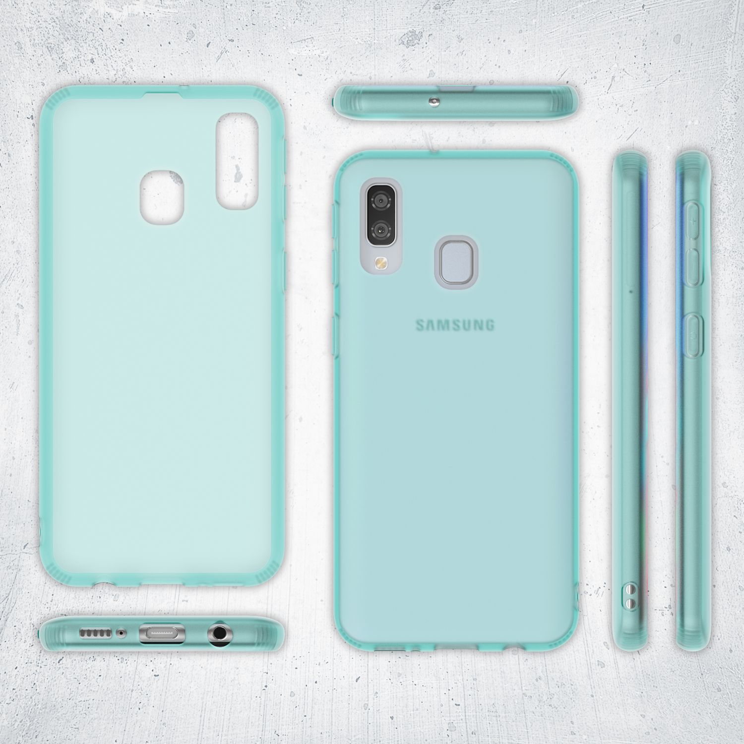 NALIA Handy Handyhülle für Samsung Galaxy A40, Slim Schutz Tasche Case Bumper Etui Weiß NALIA