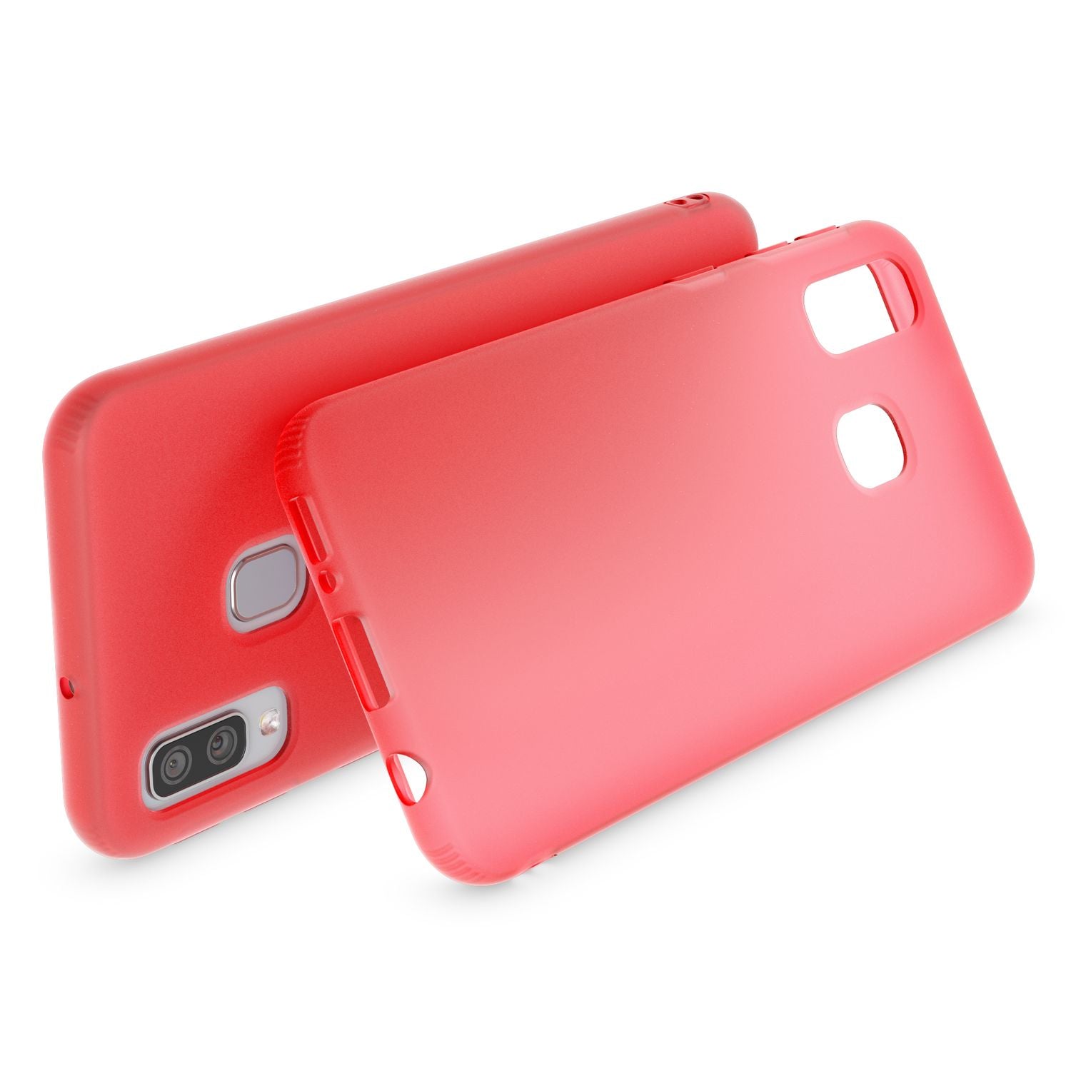 NALIA Handy Handyhülle für Samsung Galaxy A40, Slim Schutz Tasche Case Bumper Etui Rot NALIA