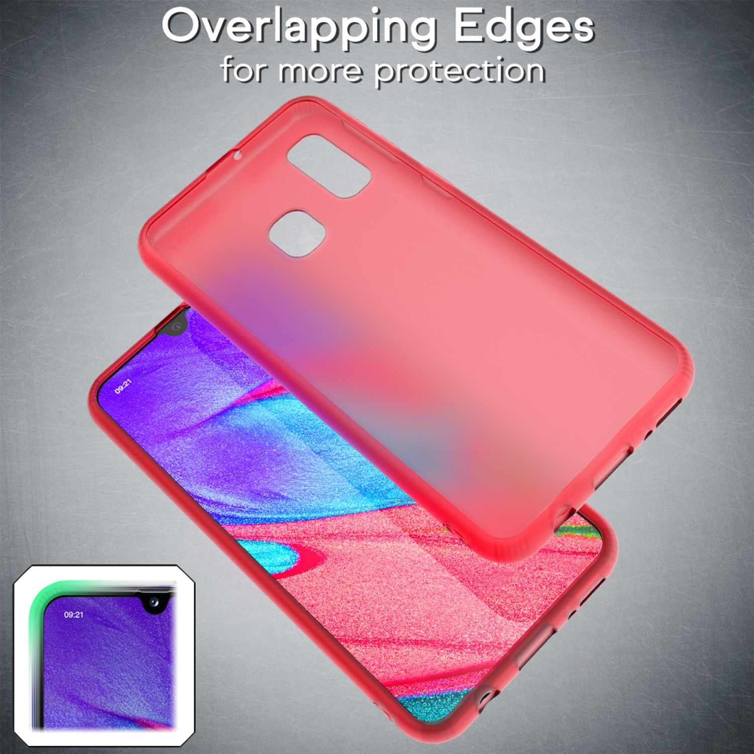 NALIA Handy Handyhülle für Samsung Galaxy A40, Slim Schutz Tasche Case Bumper Etui Rot NALIA