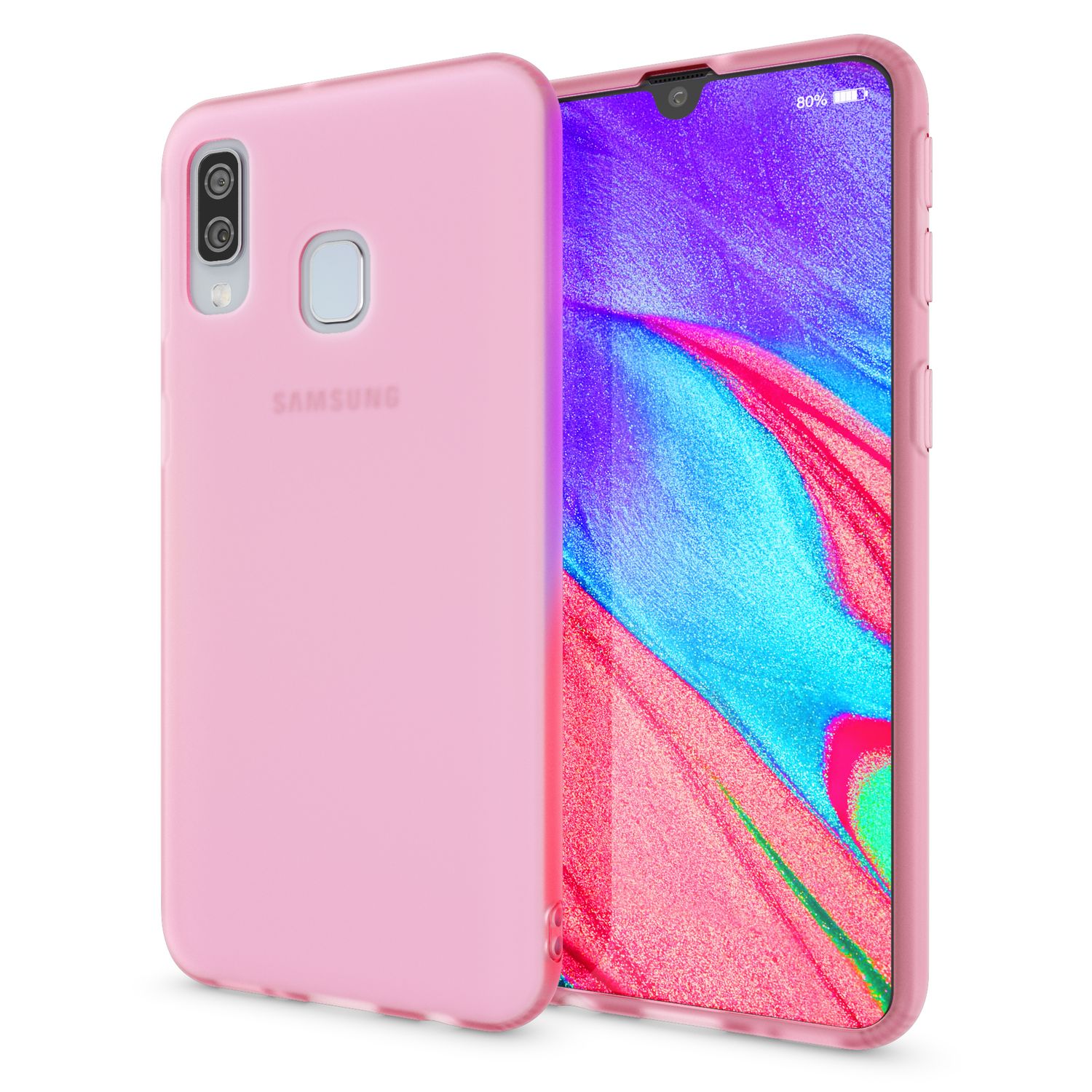 NALIA Handy Handyhülle für Samsung Galaxy A40, Slim Schutz Tasche Case Bumper Etui Pink NALIA