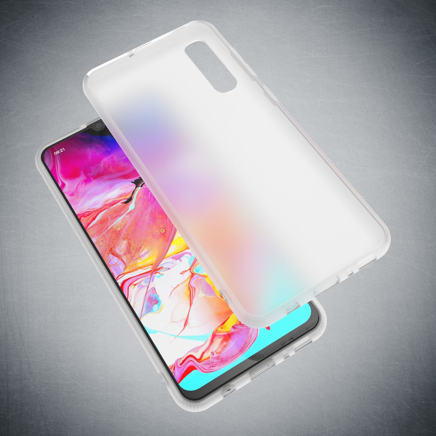 NALIA Handy Handyhülle für Samsung Galaxy A50, Slim Schutz Tasche Case Bumper Etui Weiß NALIA