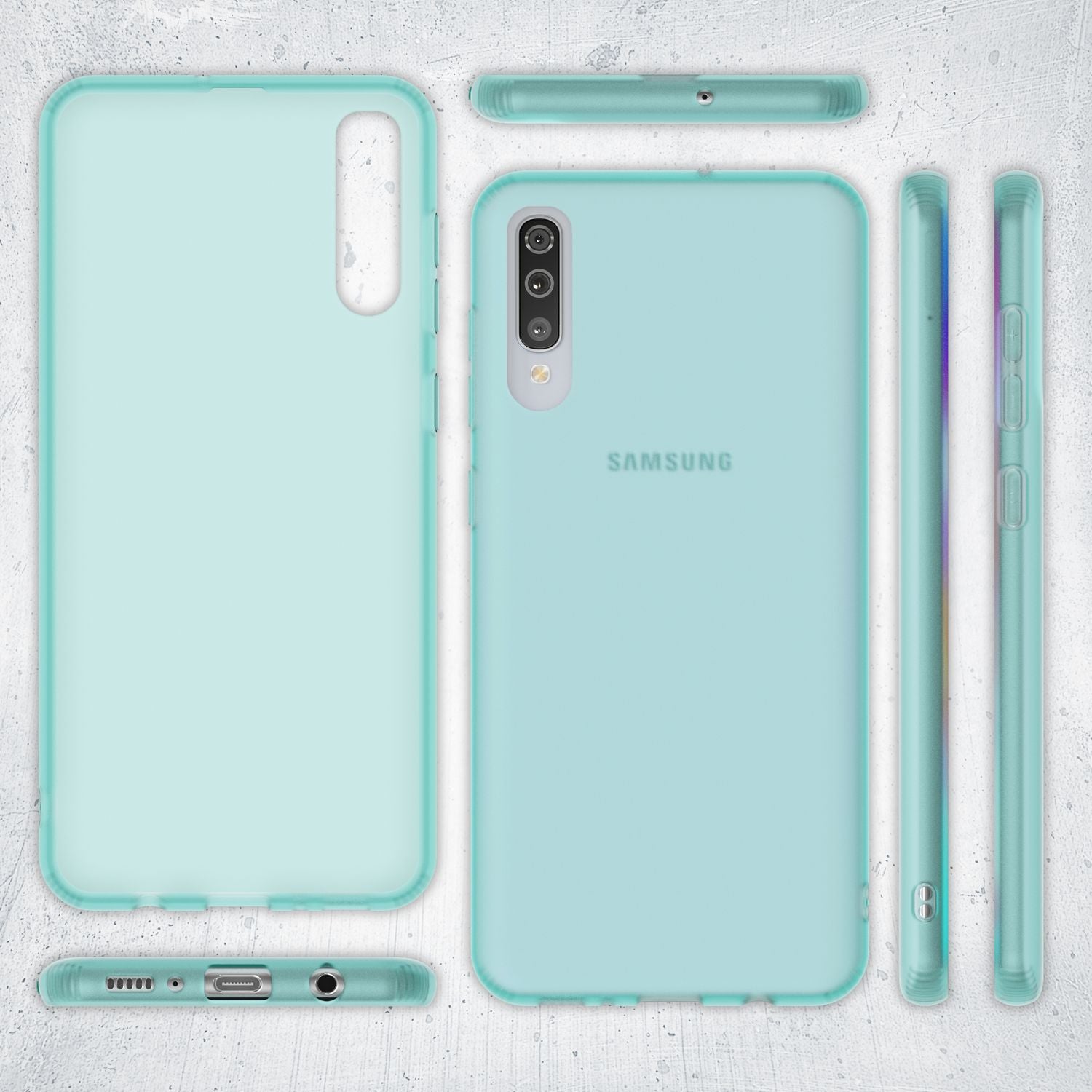 NALIA Handy Handyhülle für Samsung Galaxy A50, Slim Schutz Tasche Case Bumper Etui Weiß NALIA