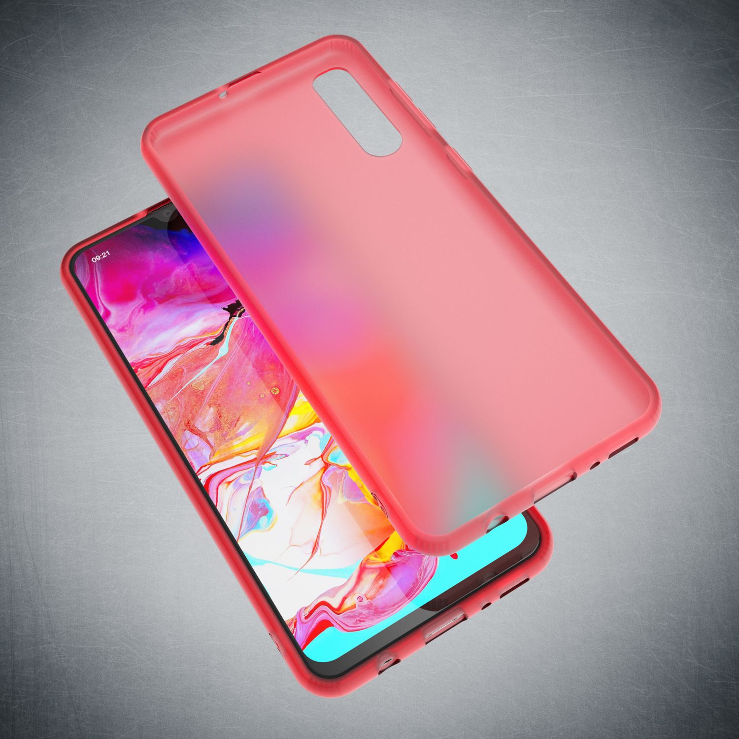 NALIA Handy Handyhülle für Samsung Galaxy A50, Slim Schutz Tasche Case Bumper Etui Rot NALIA