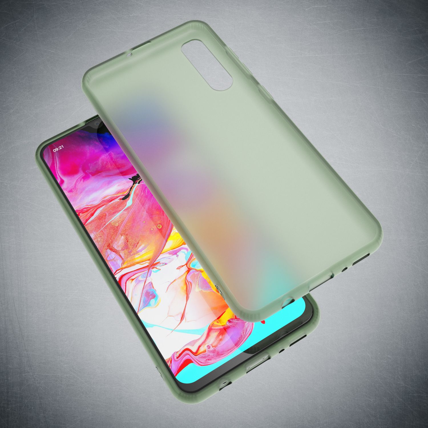 NALIA Handy Handyhülle für Samsung Galaxy A50, Slim Schutz Tasche Case Bumper Etui Dunkel-Grün NALIA