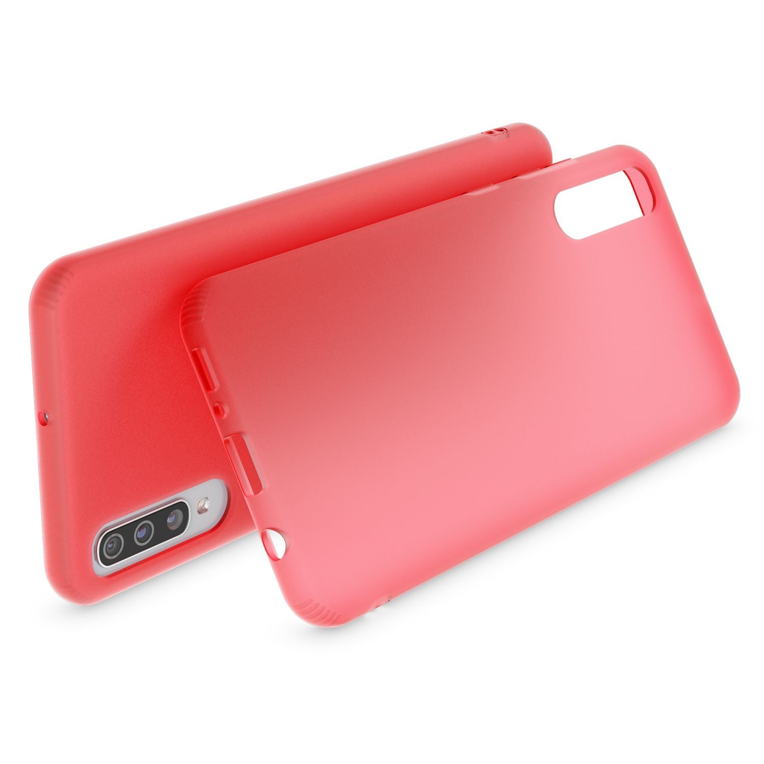 NALIA Handy Handyhülle für Samsung Galaxy A70, Slim Schutz Tasche Case Bumper Etui Rot NALIA