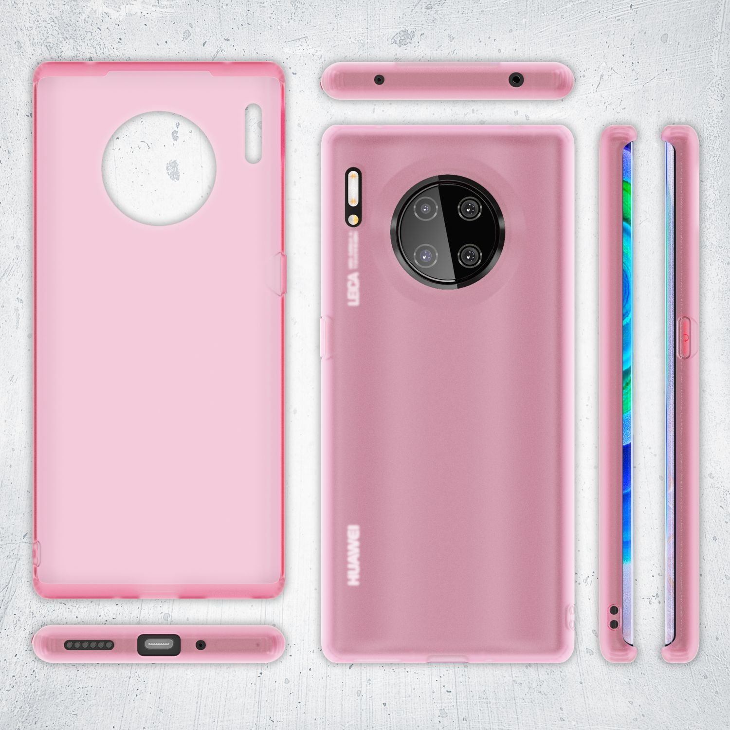 NALIA Handy Handyhülle für Huawei Mate 30 Pro, Slim Schutz Tasche Case Bumper Etui Pink NALIA SlimFit Hülle