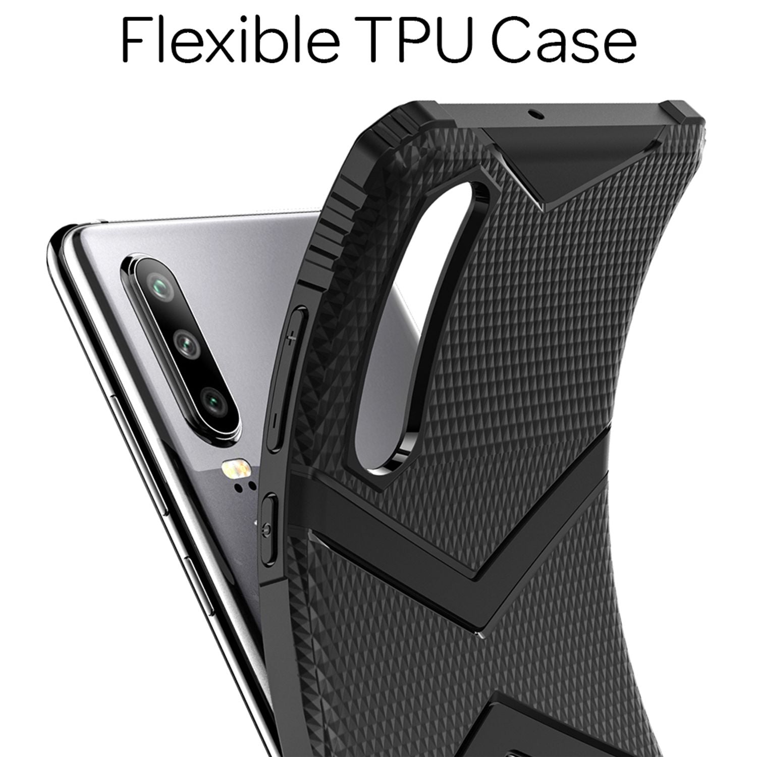 NALIA Silikonhülle Huawei P30 Case slim Schutzhülle stoßfest Schwarz NALIA Protective Hülle