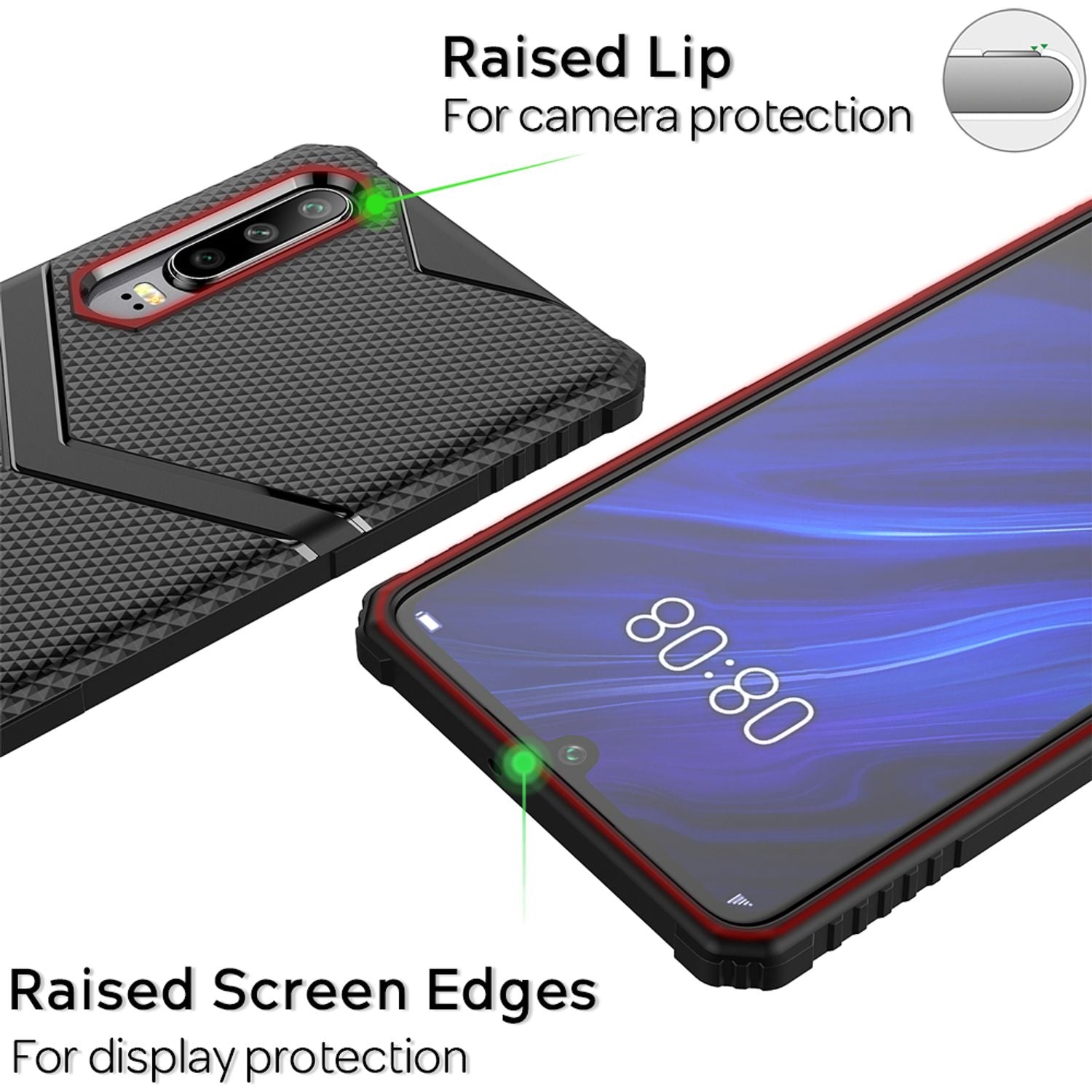 NALIA Silikonhülle Huawei P30 Case slim Schutzhülle stoßfest Schwarz NALIA Protective Hülle