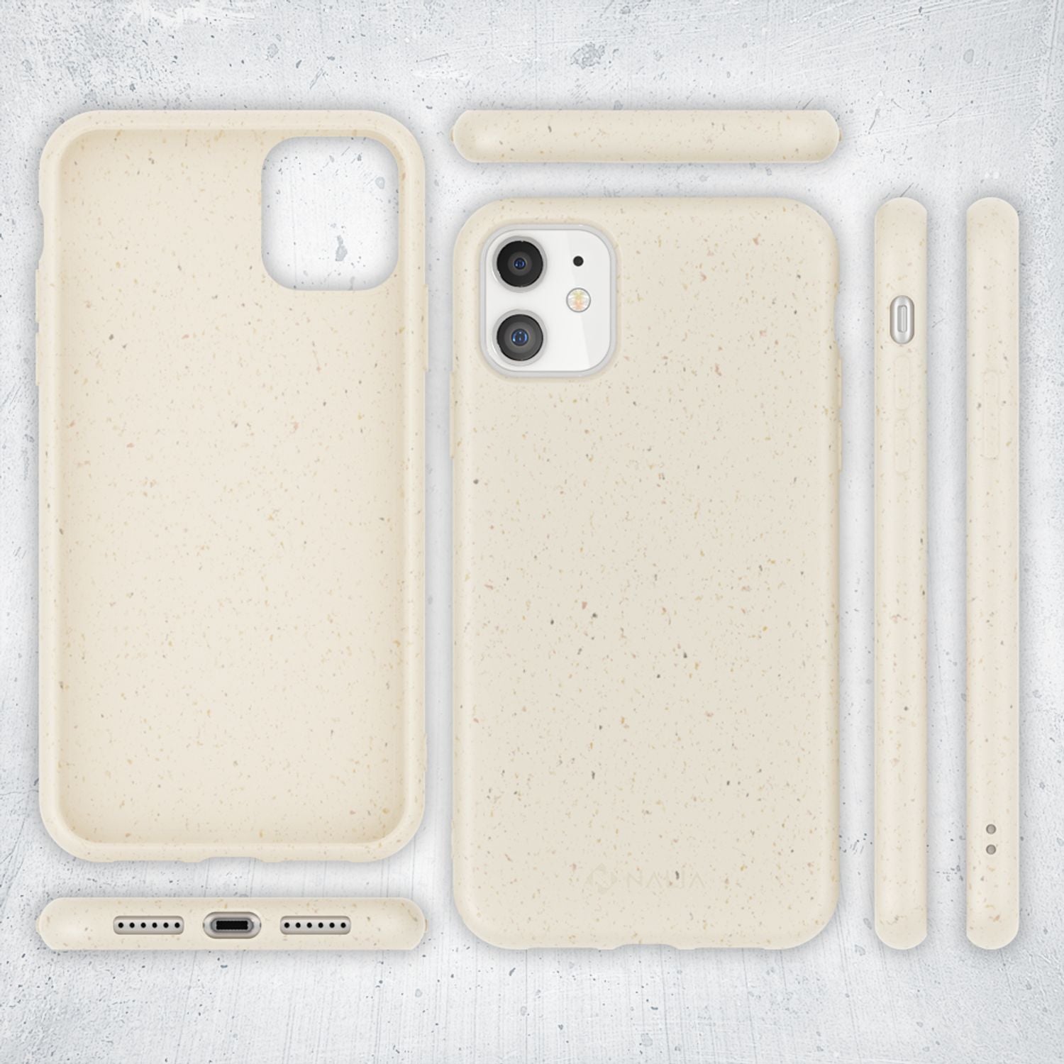NALIA Bio Handy Hülle für iPhone 11, Nachhaltige Abbaubar Vegan Öko Case Cover Weiß NALIA Protective Hülle