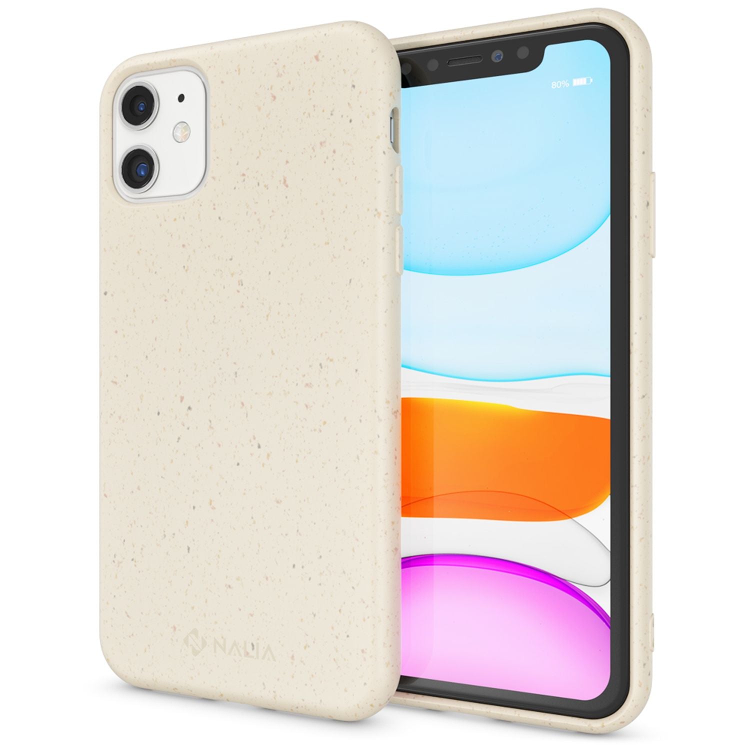 NALIA Bio Handy Hülle für iPhone 11, Nachhaltige Abbaubar Vegan Öko Case Cover Weiß NALIA Protective Hülle