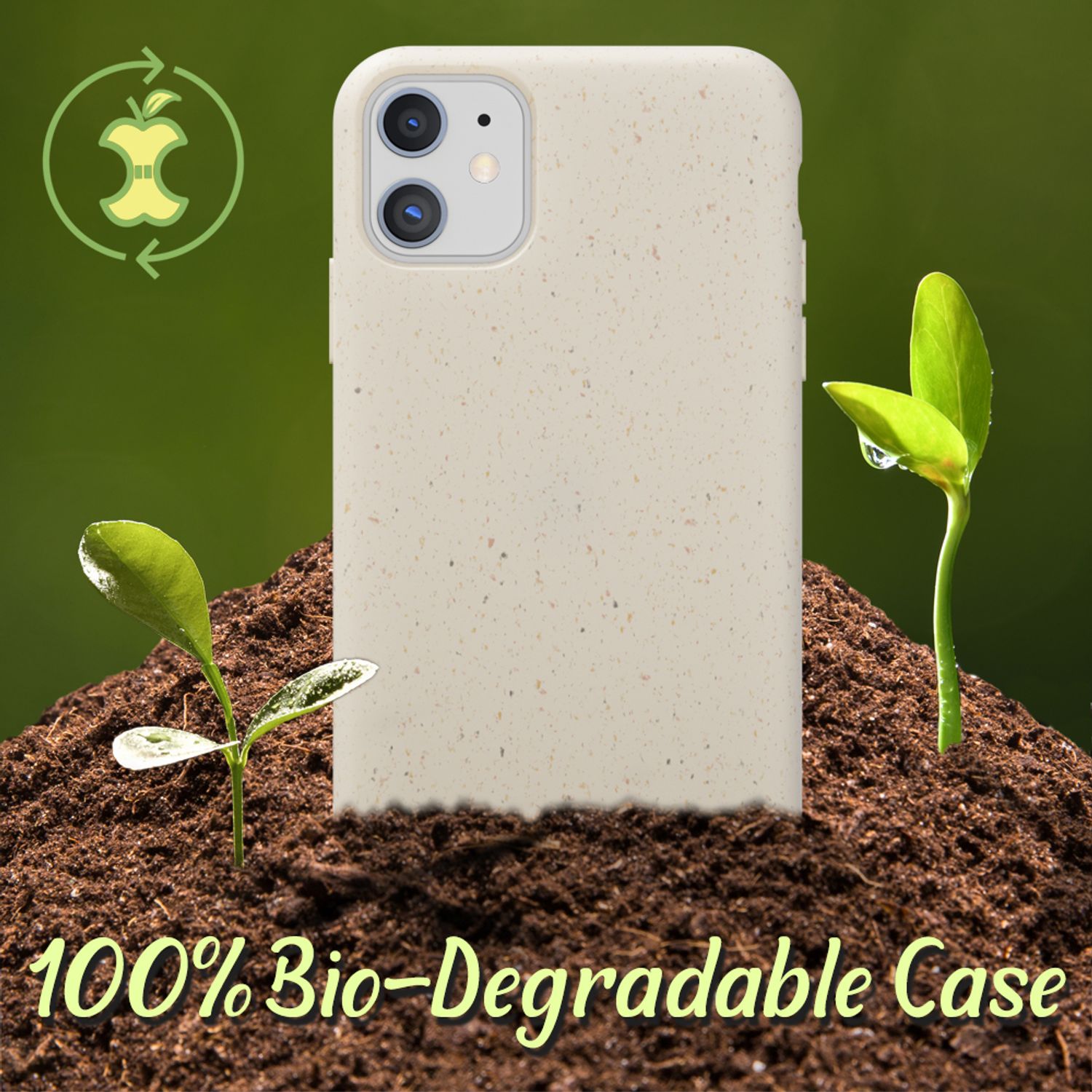 NALIA Bio Handy Hülle für iPhone 11, Nachhaltige Abbaubar Vegan Öko Case Cover Schwarz NALIA Protective Hülle