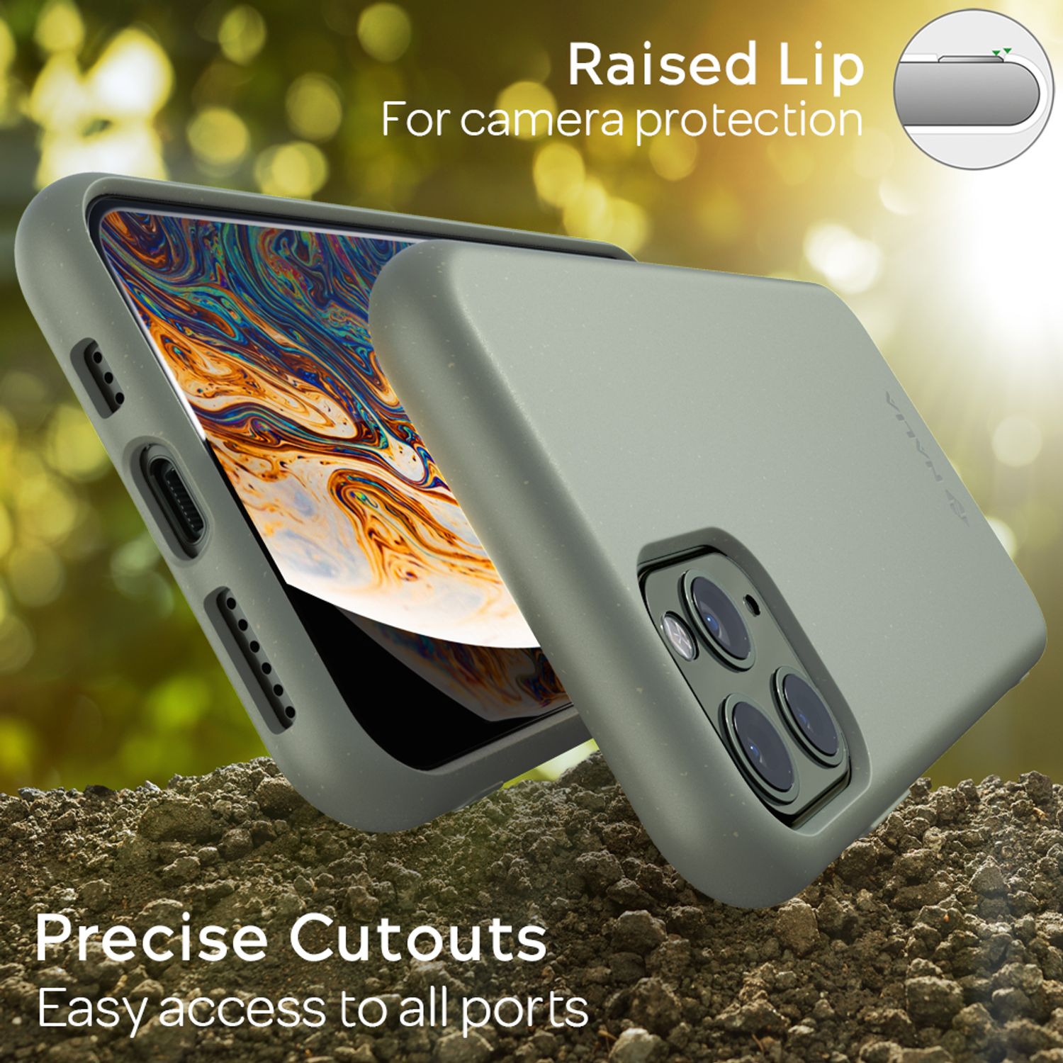 NALIA Bio Handy Hülle für iPhone 11 Pro, Nachhaltige Abbaubar Vegan Case Cover