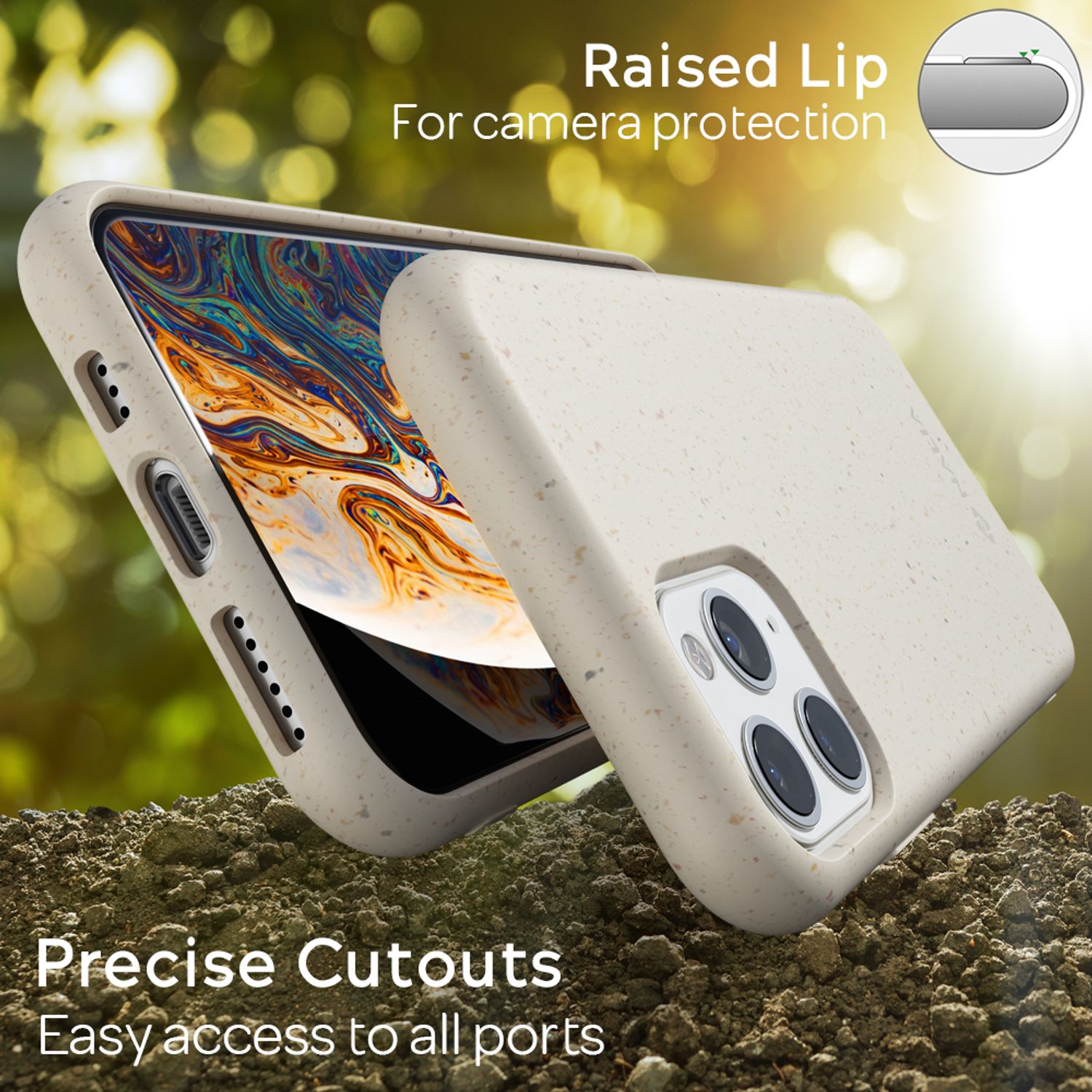 NALIA Bio Handy Hülle für iPhone 11 Pro, Nachhaltige Abbaubar Vegan Case Cover