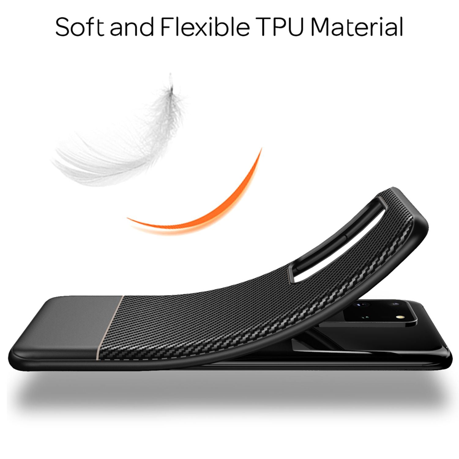 NALIA Carbon Case für Samsung Galaxy S20 Ultra, Silikon Handy Hülle Schutz Cover Default Title NALIA Protective Hülle