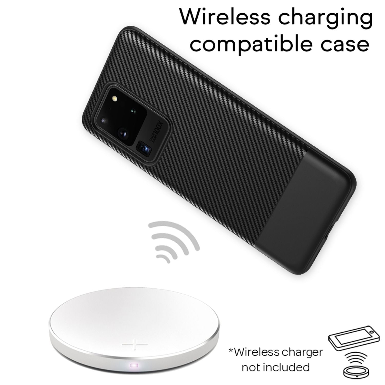 NALIA Carbon Case für Samsung Galaxy S20 Ultra, Silikon Handy Hülle Schutz Cover Default Title NALIA Protective Hülle