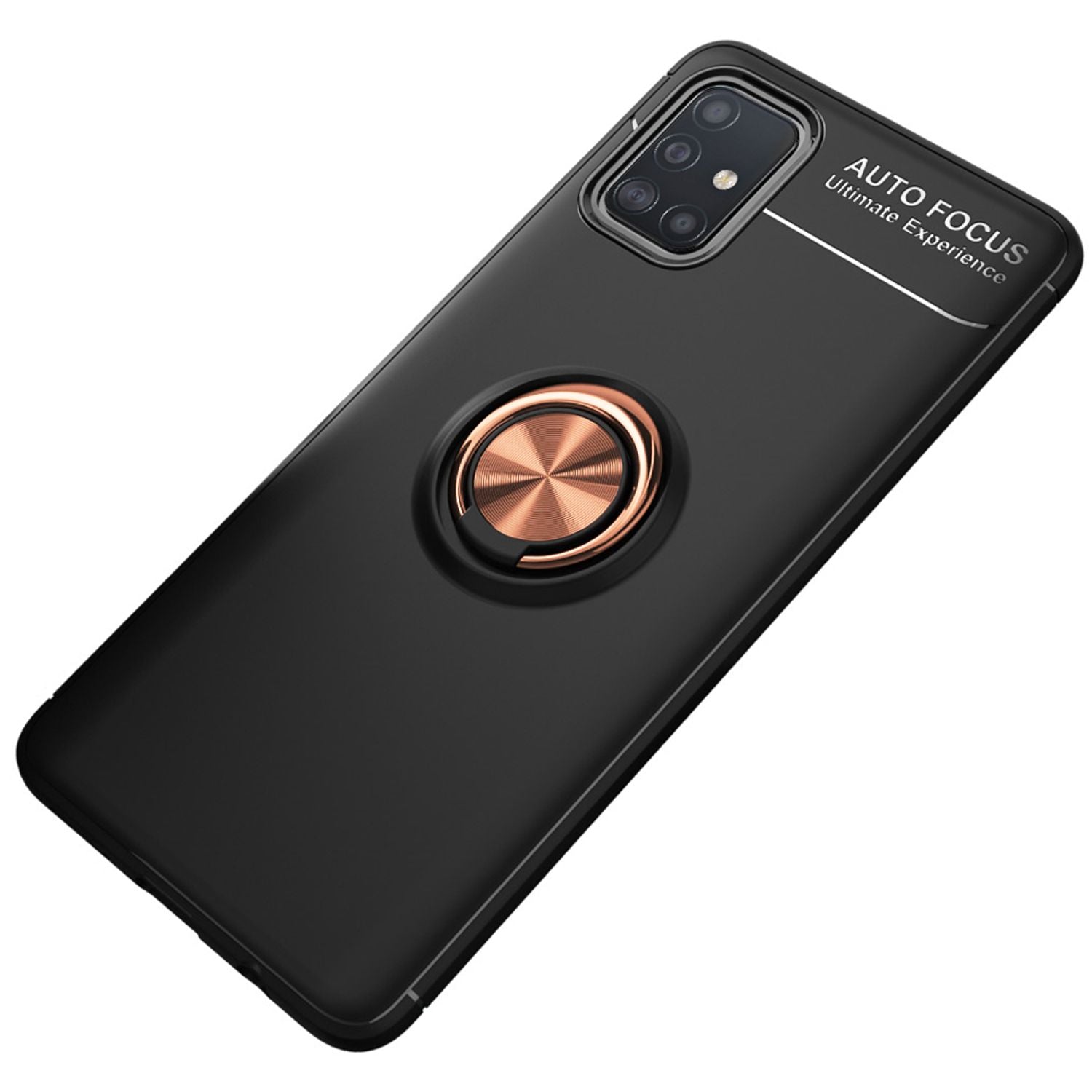 NALIA 360° Ring Handyhülle für Samsung Galaxy A51, Robuste Silikon Handy Schutzhülle Rose Gold NALIA Protective Hülle