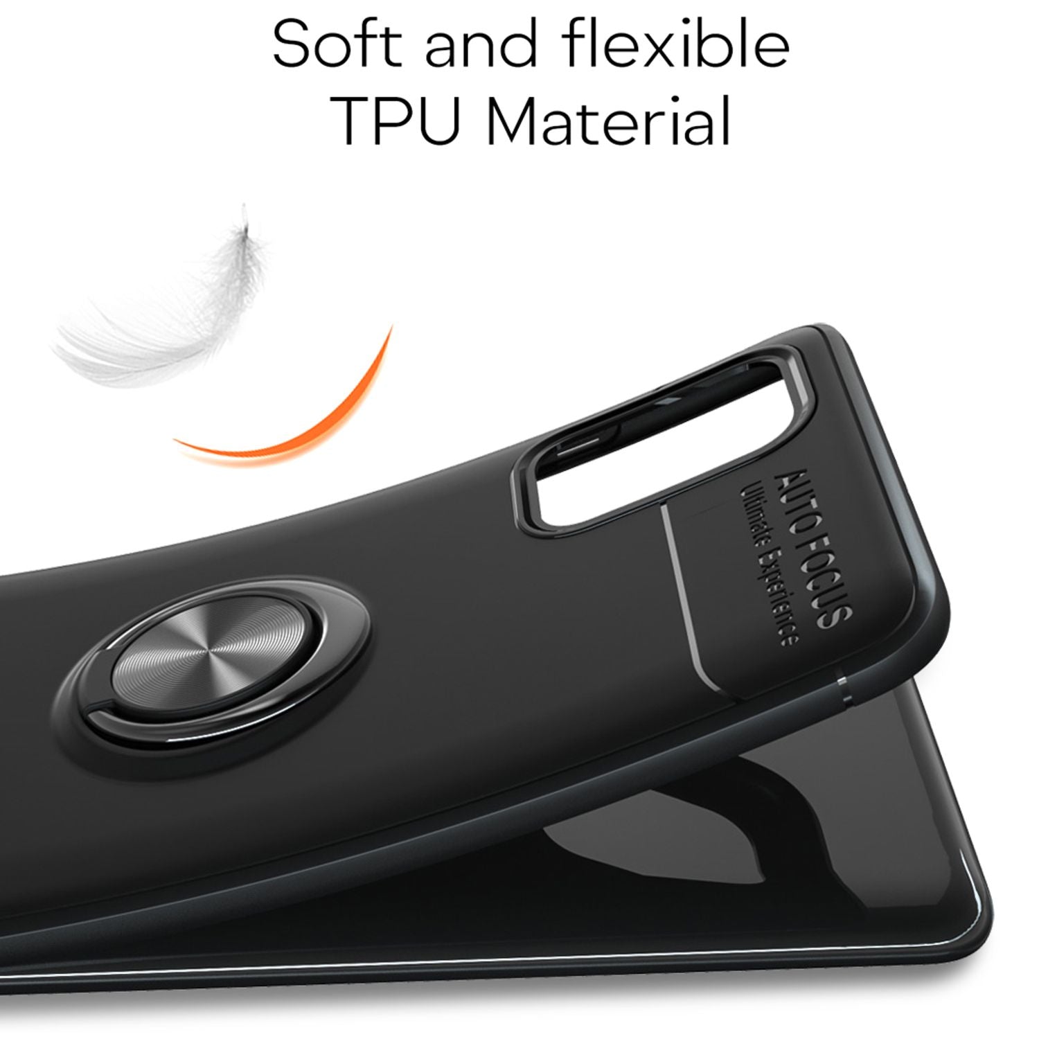 NALIA 360° Ring Handyhülle für Samsung Galaxy A51, Robuste Silikon Handy Schutzhülle Schwarz NALIA Protective Hülle