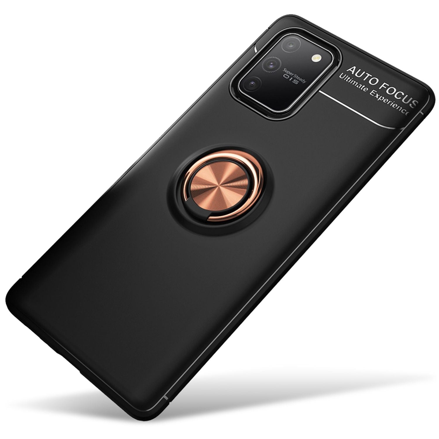 NALIA 360° Ring Handy Hülle für Samsung Galaxy S10 Lite, Silikon Cover Case Etui Rose Gold NALIA Protective Hülle