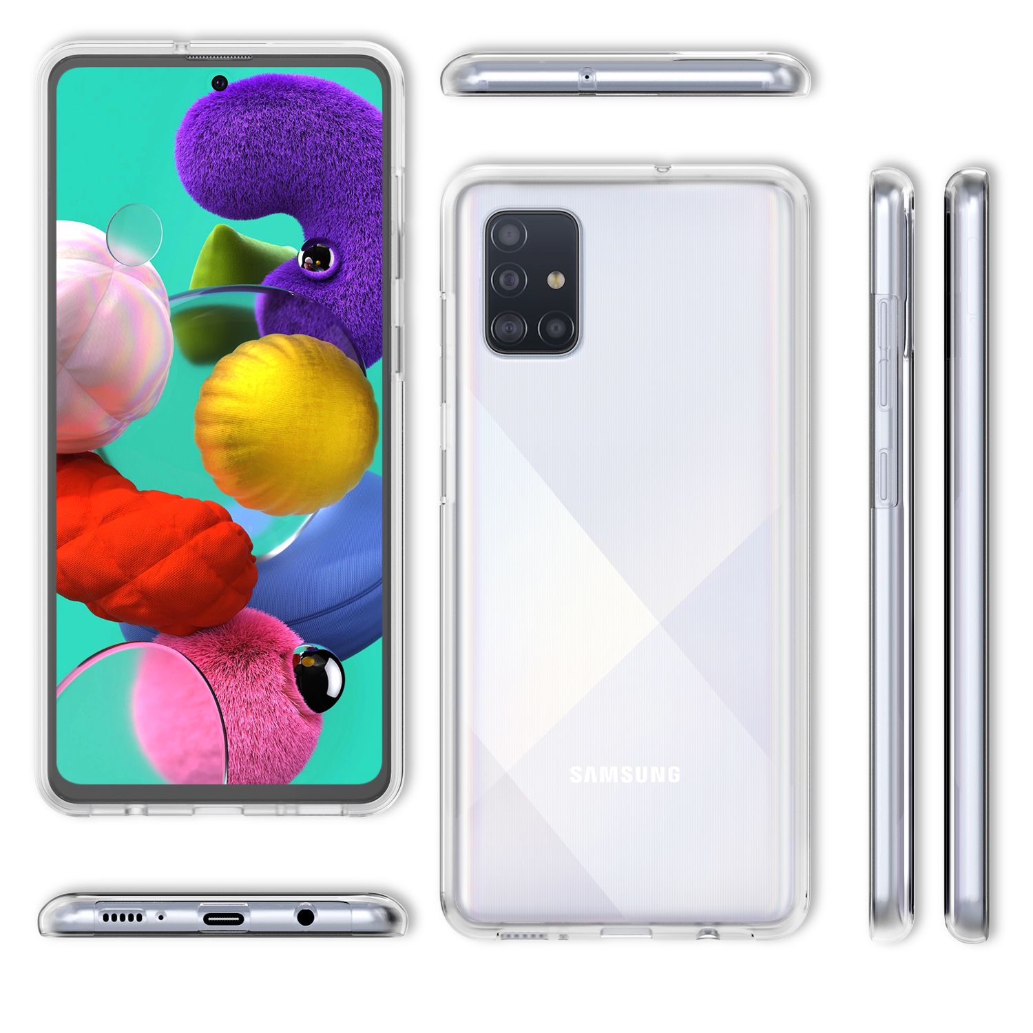 NALIA 360 Grad Handy Hülle für Samsung Galaxy A51, Full Cover Case Rundum Bumper Default Title NALIA Transparente Hülle