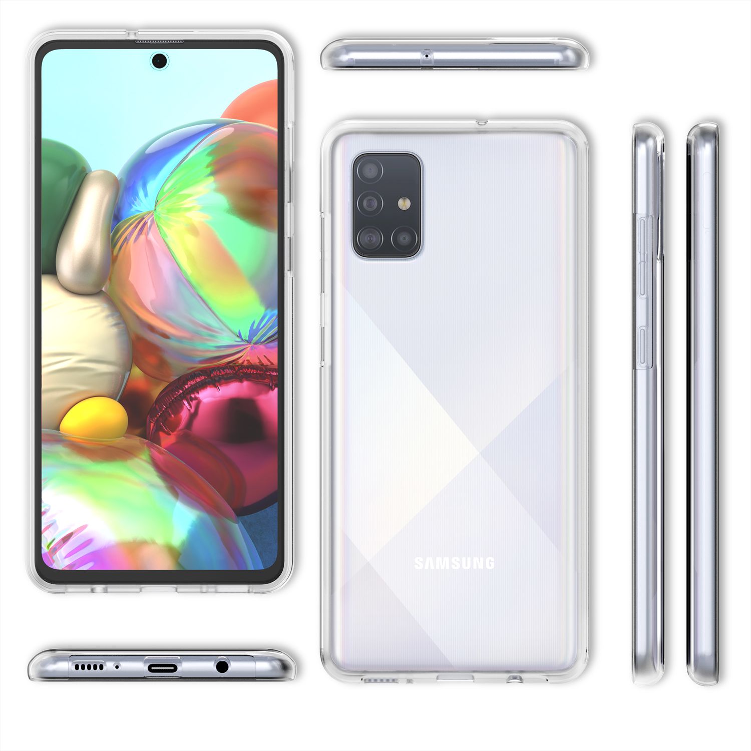 NALIA 360 Grad Handy Hülle für Samsung Galaxy A71, Full Cover Rundum Bumper Case Default Title NALIA Transparente Hülle