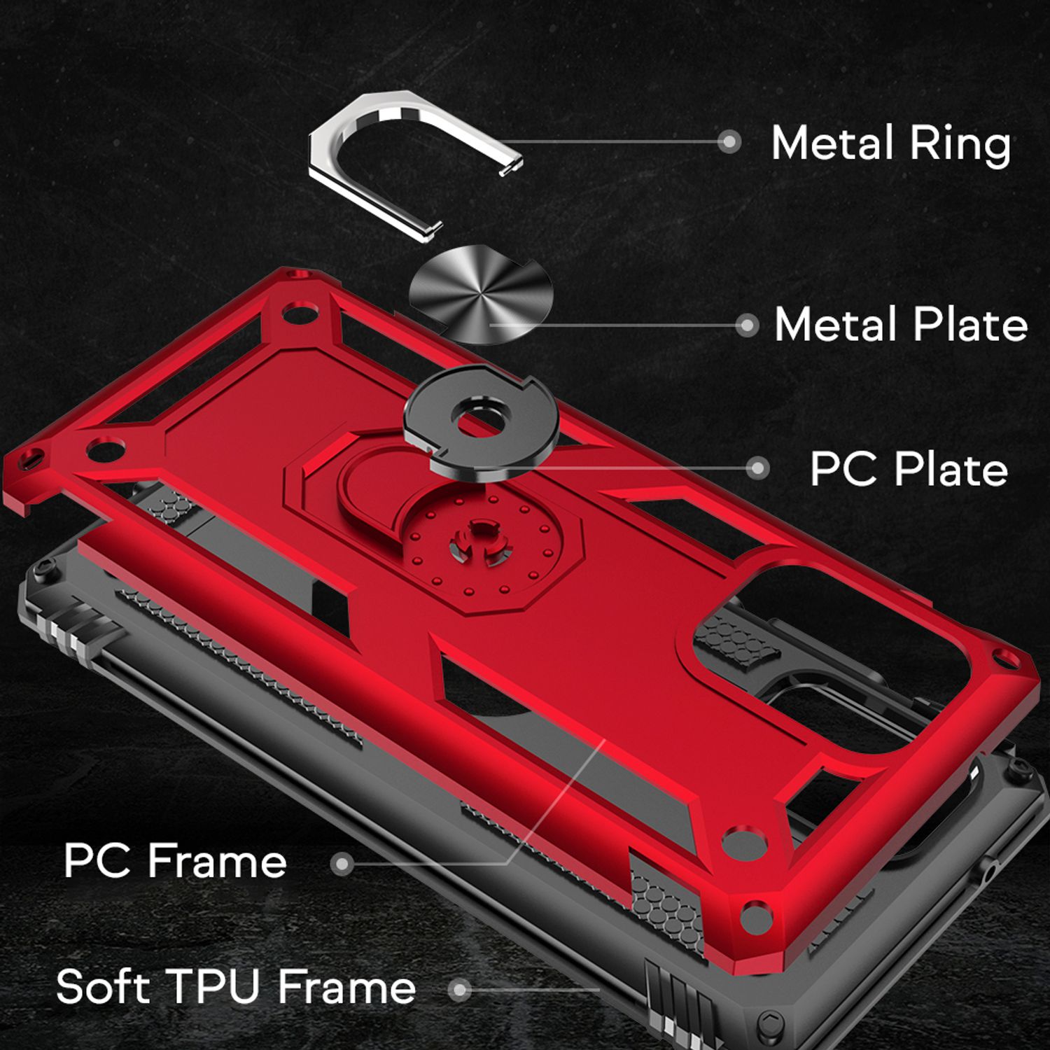 NALIA Ring Hülle für Samsung Galaxy S10 Lite, Handy Schutz Tasche Cover TPU Case Silber NALIA Protective Hülle