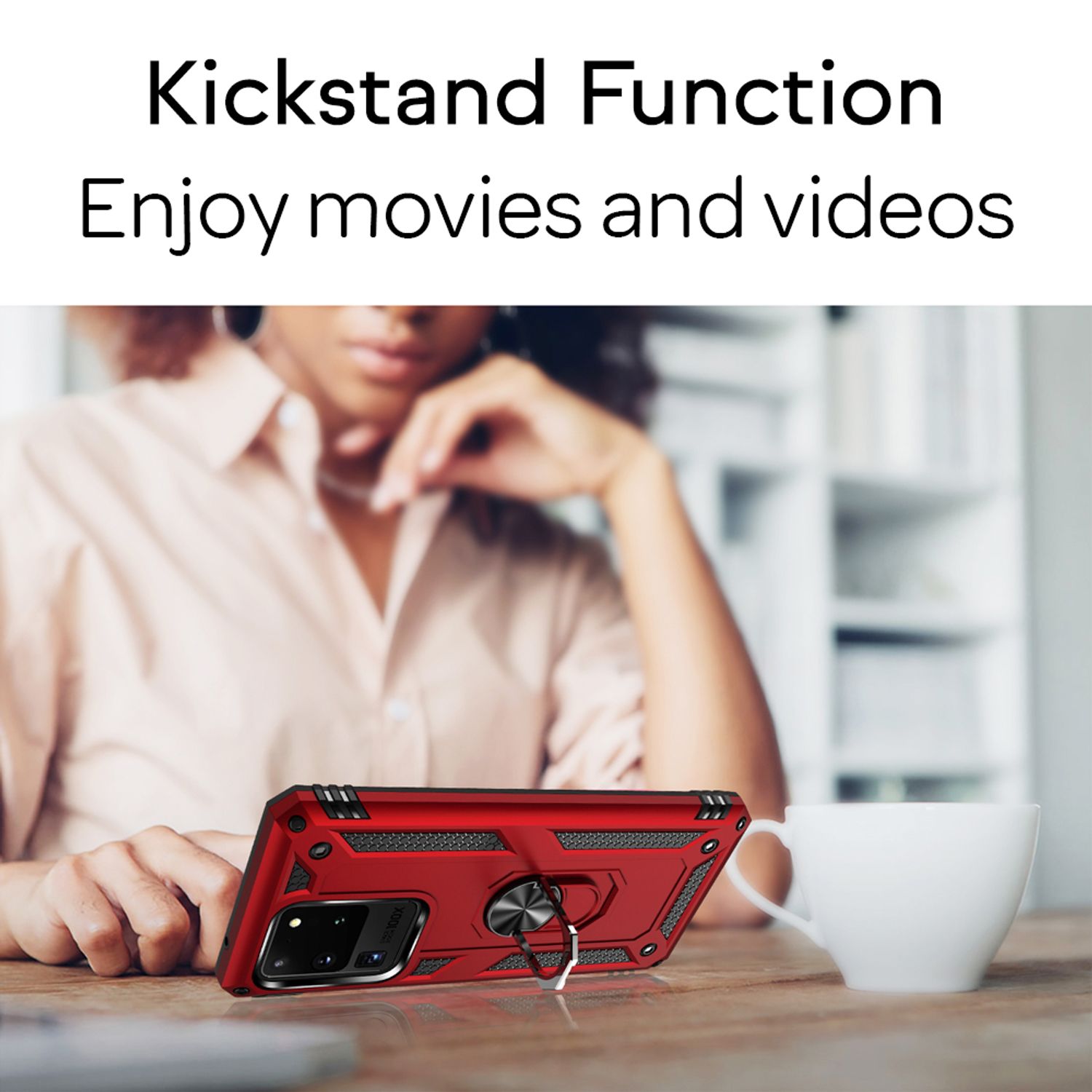 NALIA Ring Hülle für Samsung Galaxy S20 Ultra, Handy Schutz Tasche Cover Case Schwarz NALIA Protective Hülle