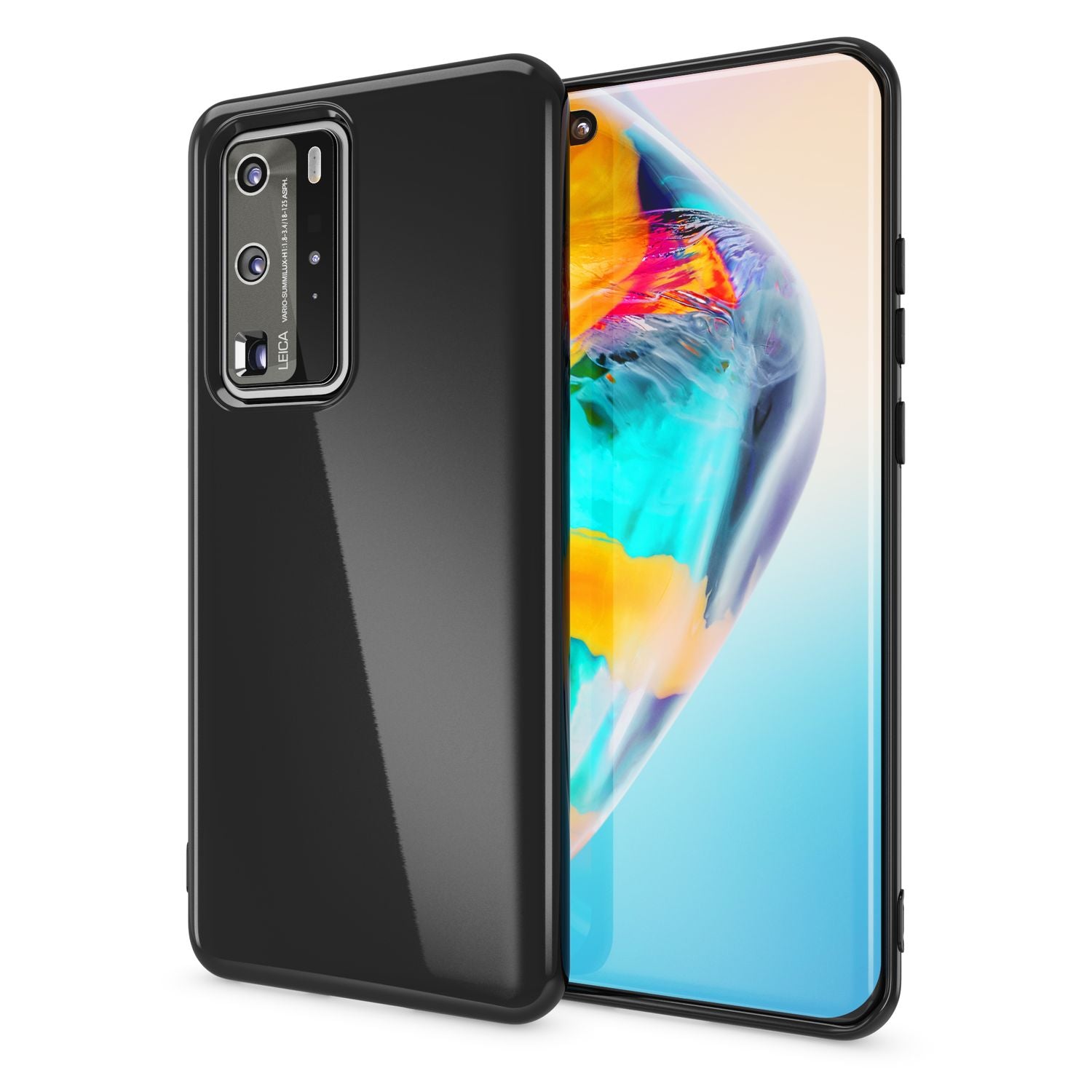 NALIA Handy Hülle für Huawei P40 Pro, Slim Case Silikon Schutzhülle Cover Bumper Schwarz NALIA