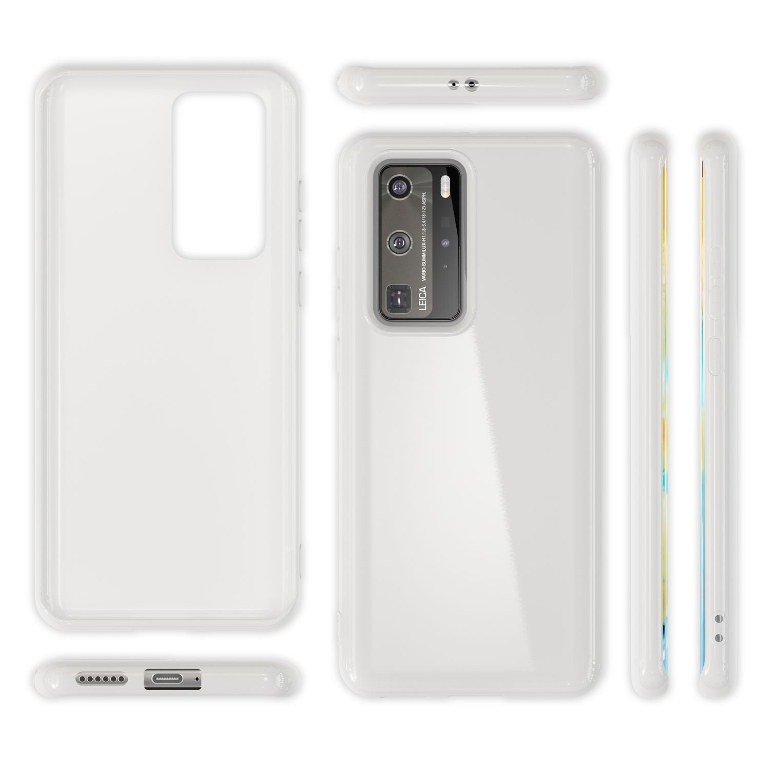 NALIA Handy Hülle für Huawei P40 Pro, Slim Case Silikon Schutzhülle Cover Bumper Schwarz NALIA