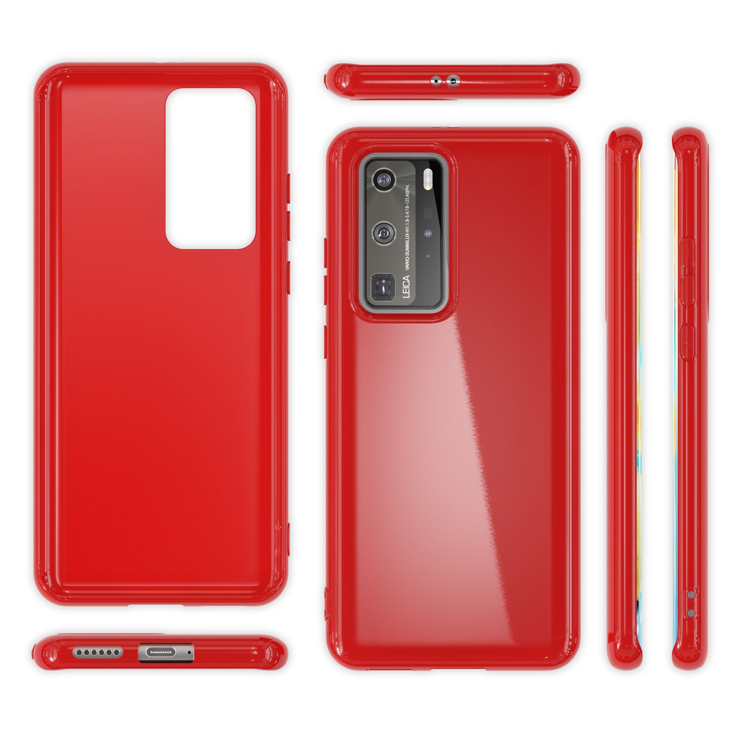 NALIA Handy Hülle für Huawei P40 Pro, Slim Case Silikon Schutzhülle Cover Bumper Schwarz NALIA