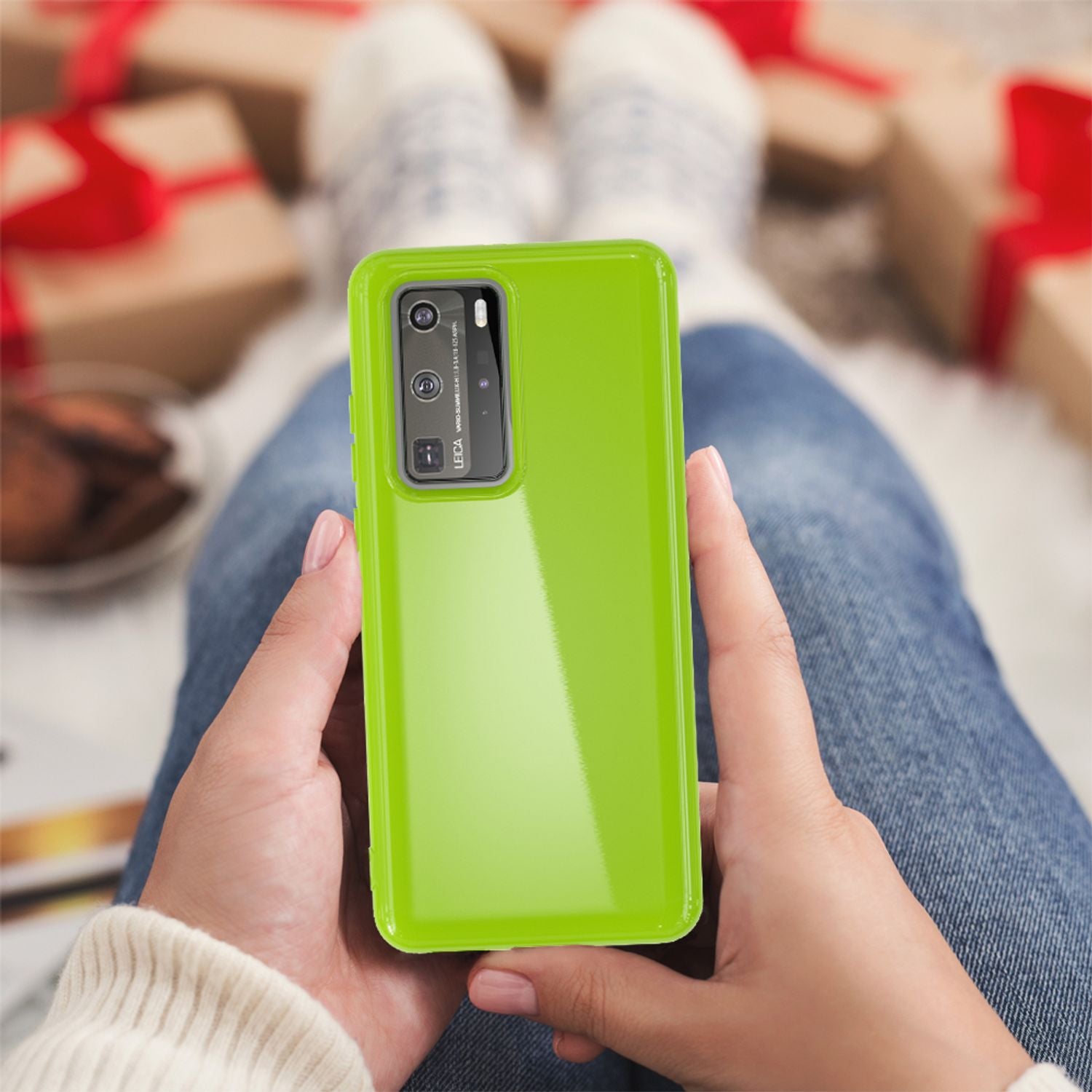 NALIA Handy Hülle für Huawei P40 Pro, Slim Case Silikon Schutzhülle Cover Bumper Blau NALIA