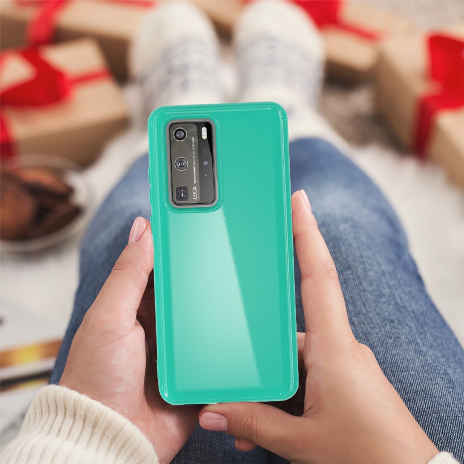 NALIA Handy Hülle für Huawei P40 Pro, Slim Case Silikon Schutzhülle Cover Bumper Schwarz NALIA