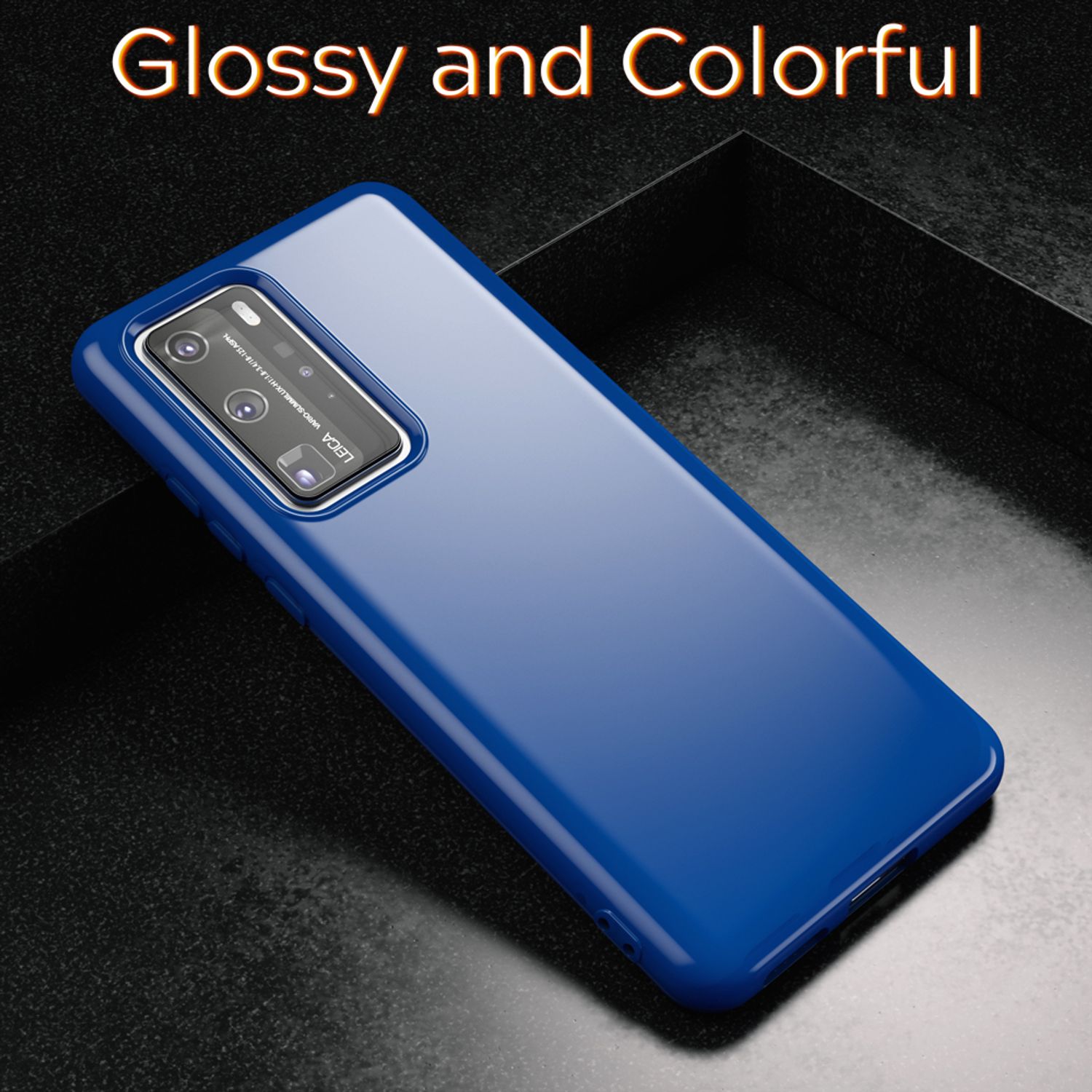 NALIA Handy Hülle für Huawei P40 Pro, Slim Case Silikon Schutzhülle Cover Bumper Blau NALIA