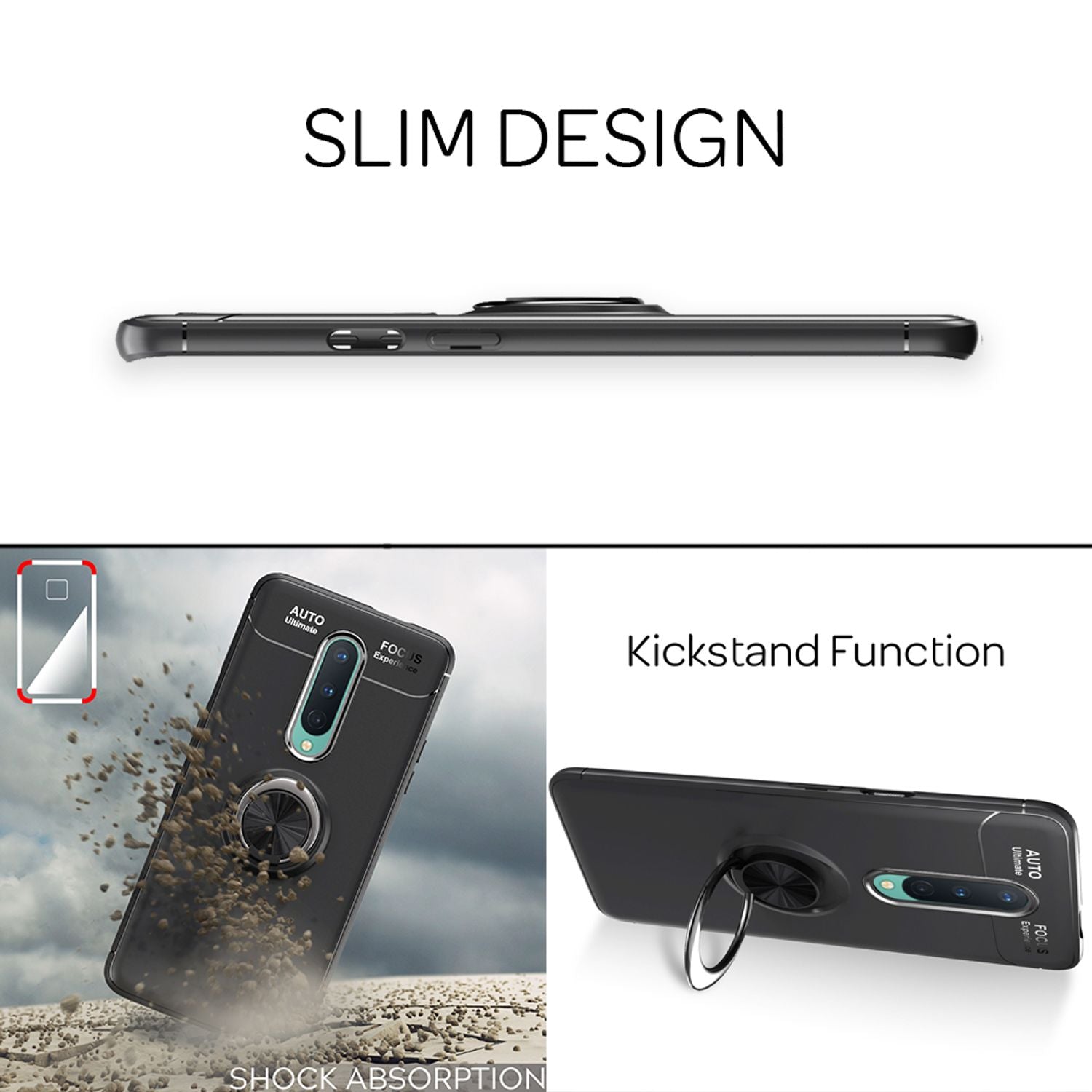 NALIA Ring Hülle für OnePlus 8, Handy Case Schutz Cover Bumper für KFZ-Halterung Default Title NALIA Protective Hülle