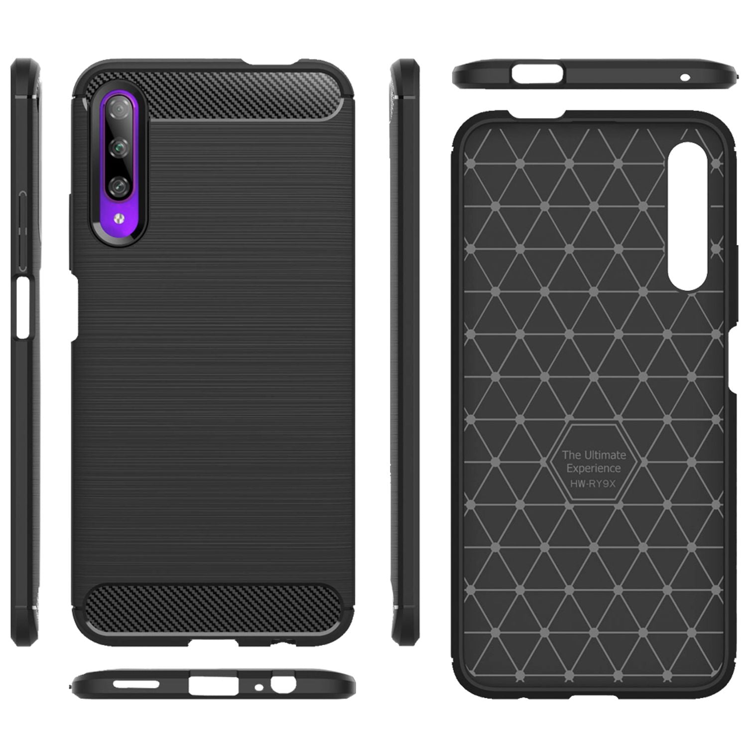 NALIA Handy Hülle für Honor 9X Pro, Carbon Case Silikon Cover Schutz Etui Bumper Default Title NALIA Protective Hülle