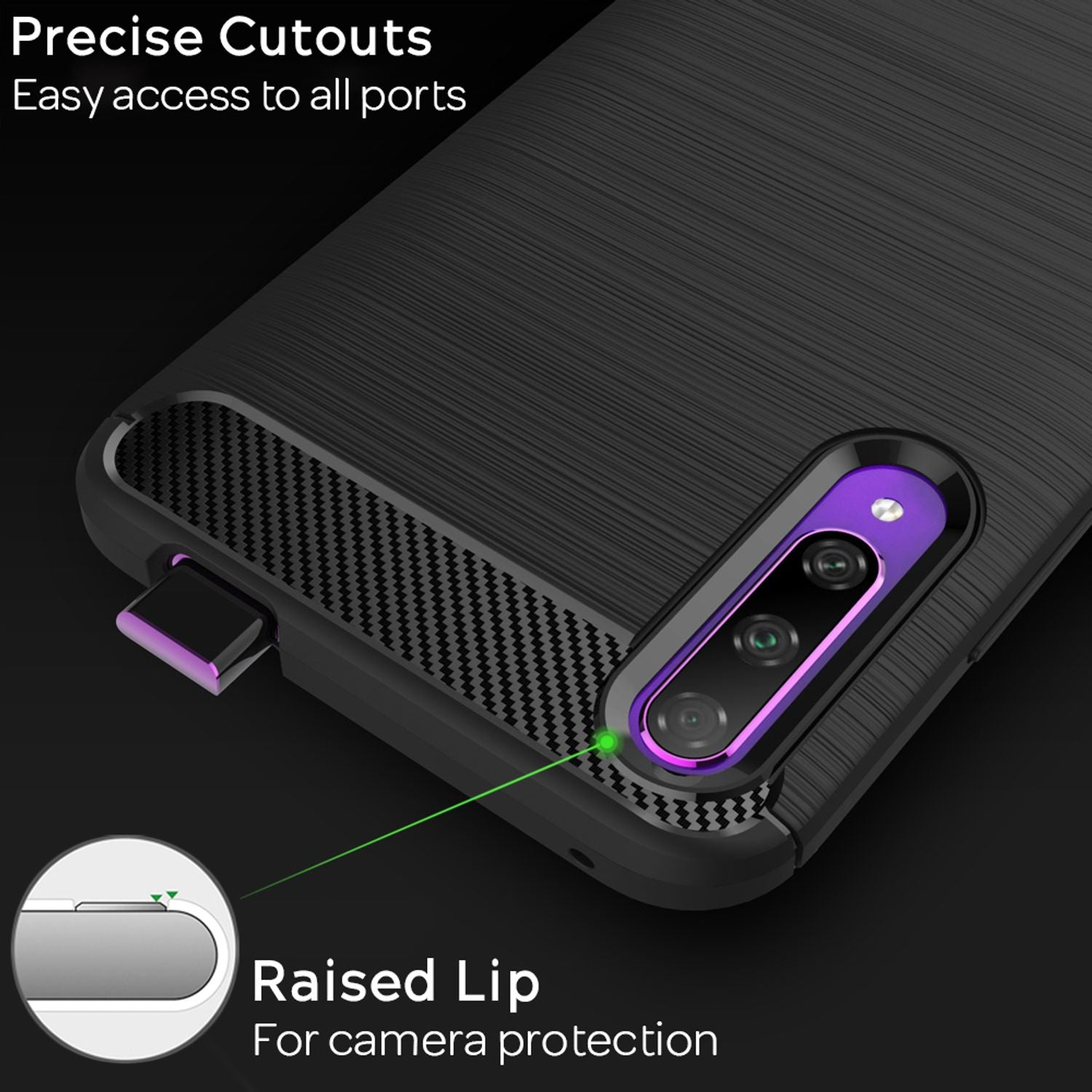 NALIA Handy Hülle für Honor 9X Pro, Carbon Case Silikon Cover Schutz Etui Bumper Default Title NALIA Protective Hülle