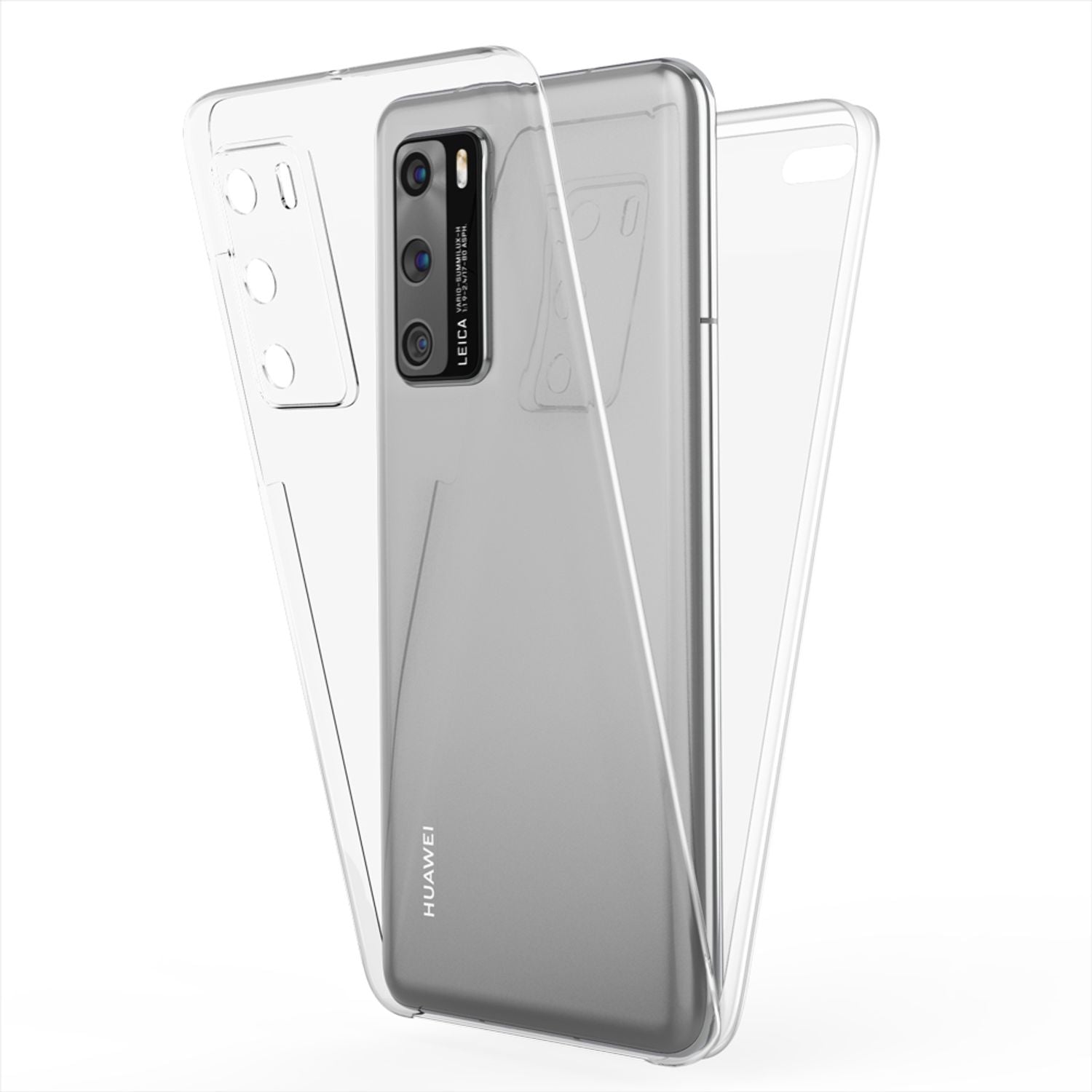 NALIA 360° Handy Hülle für Huawei P40, Full Cover Case Schutz Tasche Etui Bumper Default Title NALIA Transparente Hülle