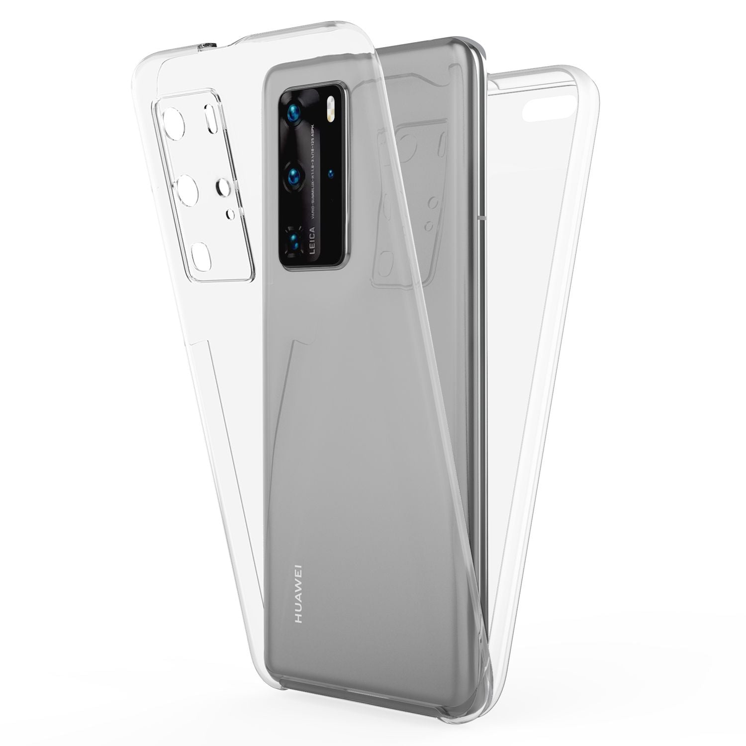 NALIA 360° Handy Hülle für Huawei P40 Pro, Full Cover Case Schutz Tasche Bumper Default Title NALIA Transparente Hülle