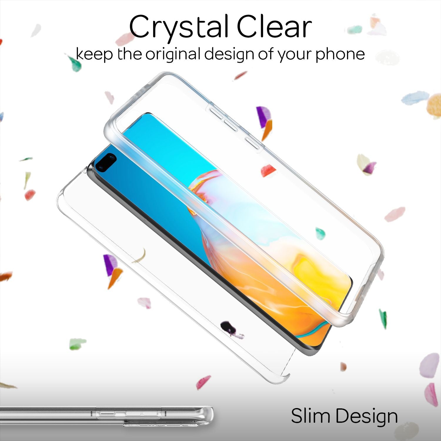 NALIA 360° Handy Hülle für Huawei P40 Pro, Full Cover Case Schutz Tasche Bumper Default Title NALIA Transparente Hülle