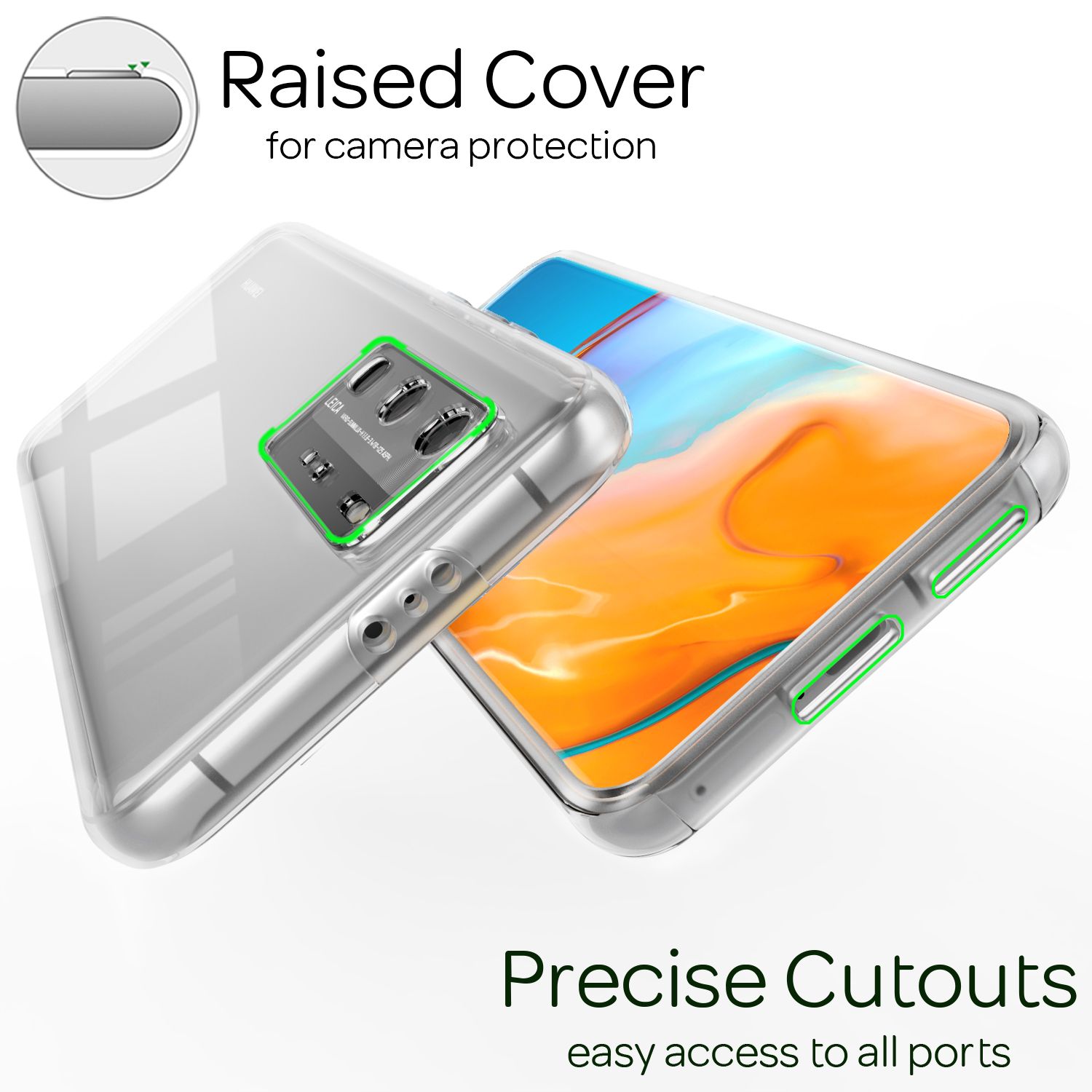 NALIA 360° Handy Hülle für Huawei P40 Pro, Full Cover Case Schutz Tasche Bumper Default Title NALIA Transparente Hülle