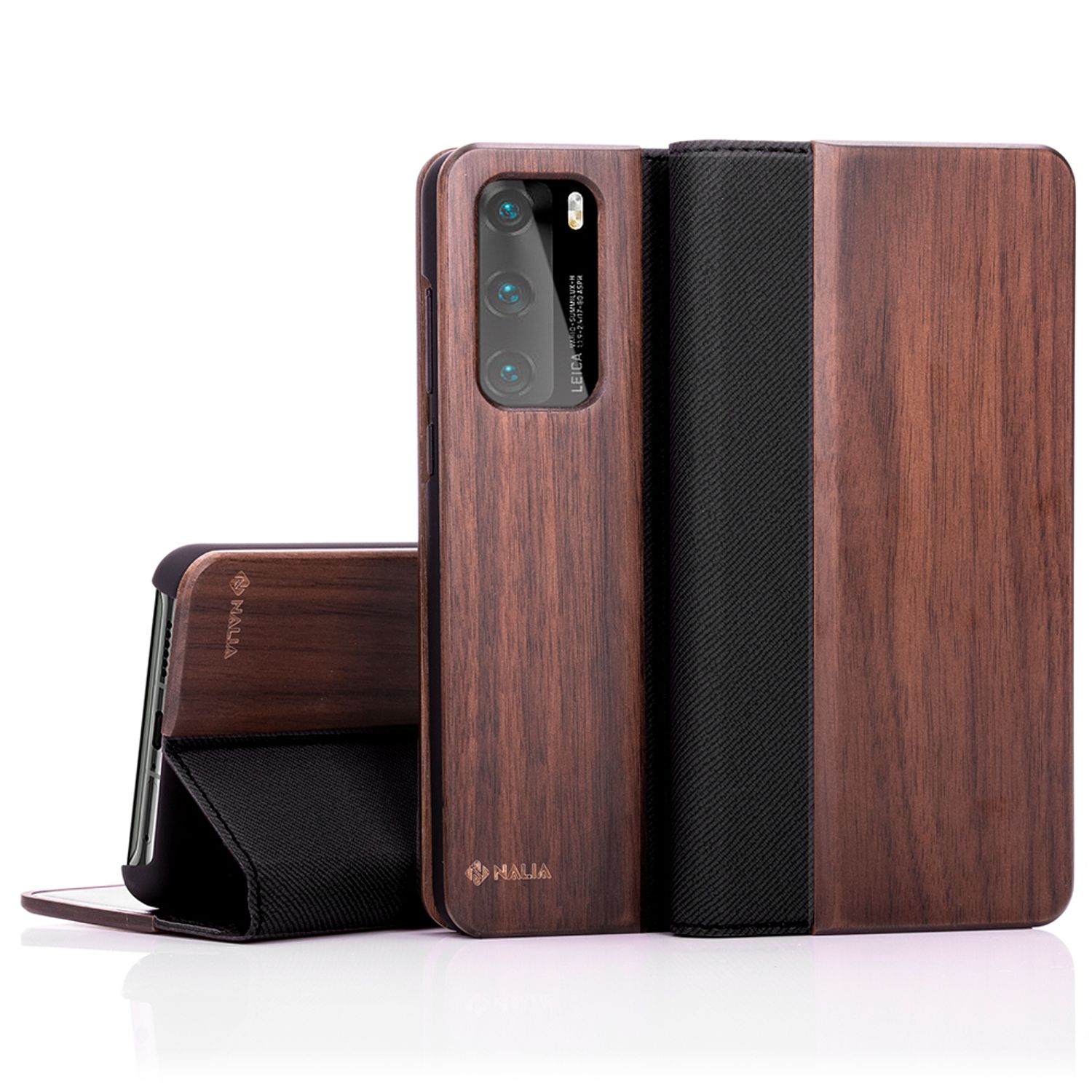 NALIA Echt Holz Flip Case für Huawei P40, Wood Etui Handy Hülle Klapp Cover 360° Default Title NALIA