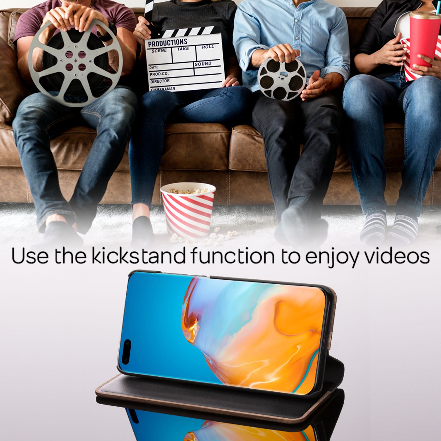 NALIA Echt Holz Flip Case für Huawei P40, Wood Etui Handy Hülle Klapp Cover 360° Default Title NALIA