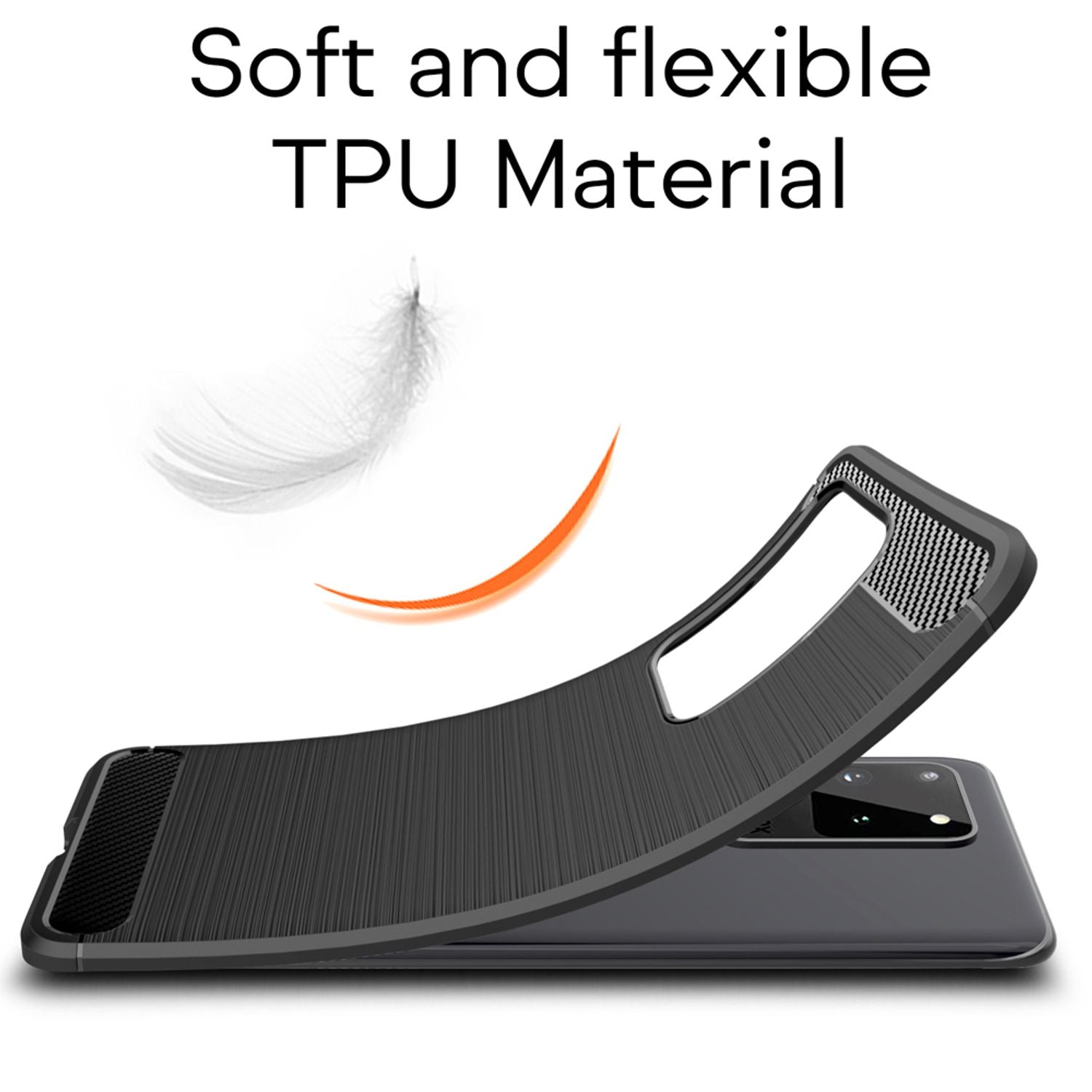 NALIA Carbon Look Handy Hülle für Samsung Galaxy S20 Ultra, Silikon Cover Case Default Title NALIA Protective Hülle