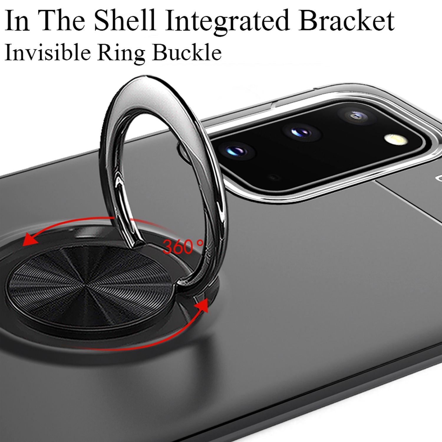 NALIA Ring Handy Hülle für Samsung Galaxy S20, Silikon Cover Case Finger Halter Schwarz NALIA Protective Hülle