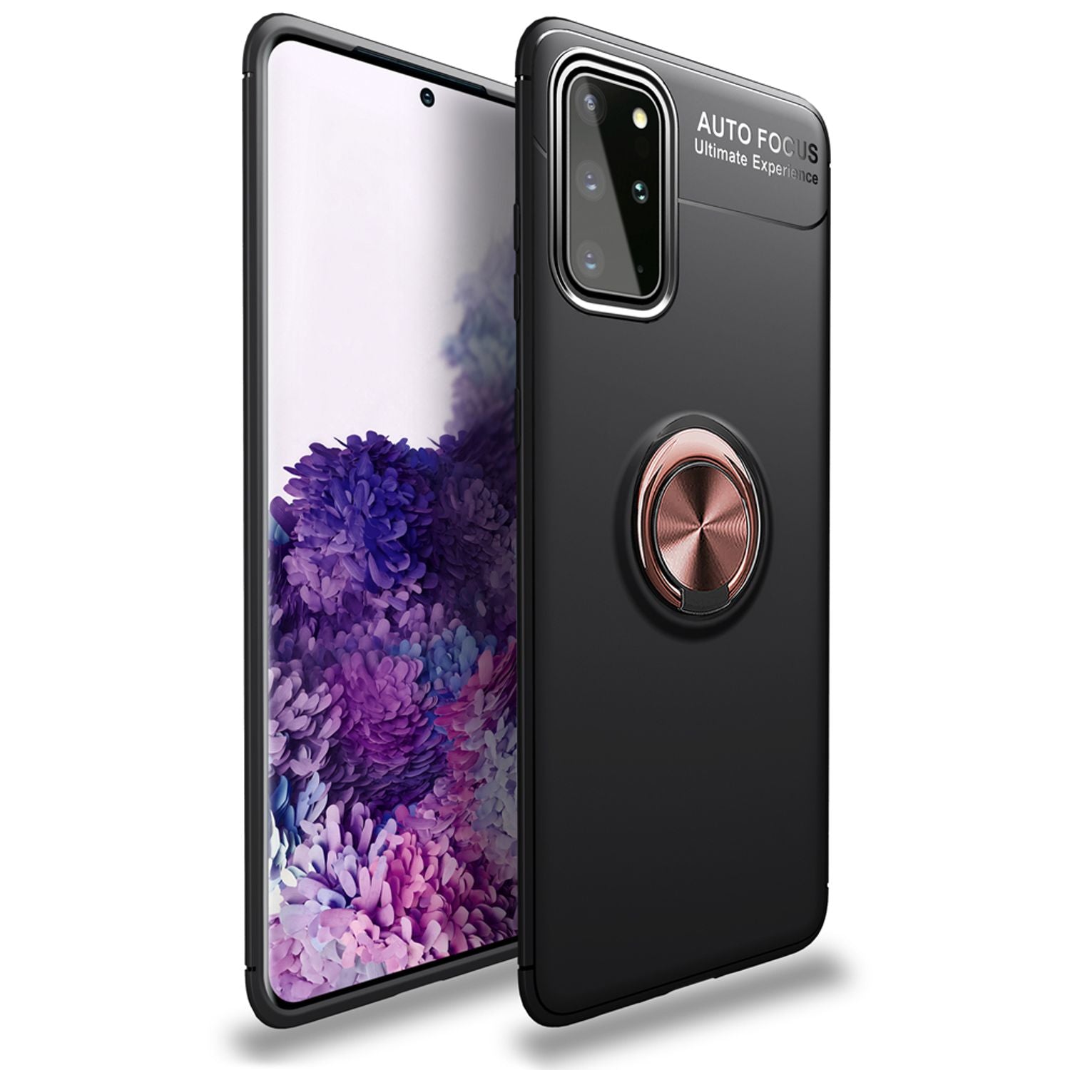 NALIA Ring Handy Hülle für Samsung Galaxy S20 Plus, Silikon Cover Case Halter Rose Gold NALIA Protective Hülle