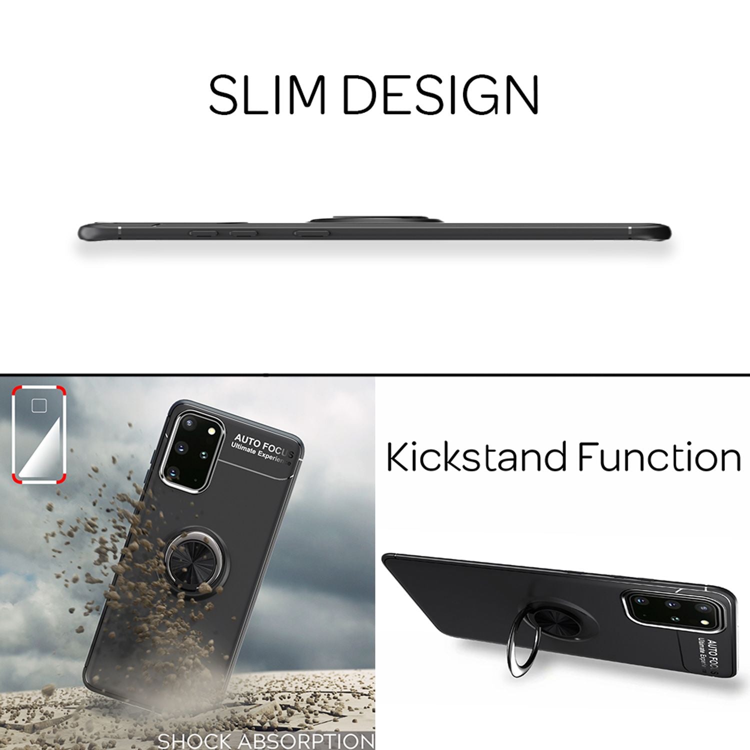 NALIA Ring Handy Hülle für Samsung Galaxy S20 Plus, Silikon Cover Case Halter Rose Gold NALIA Protective Hülle